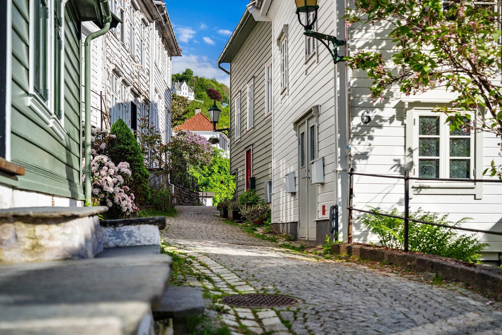 Koselige bilfrie gater møter deg når du trer ut av boligen Galleribilde