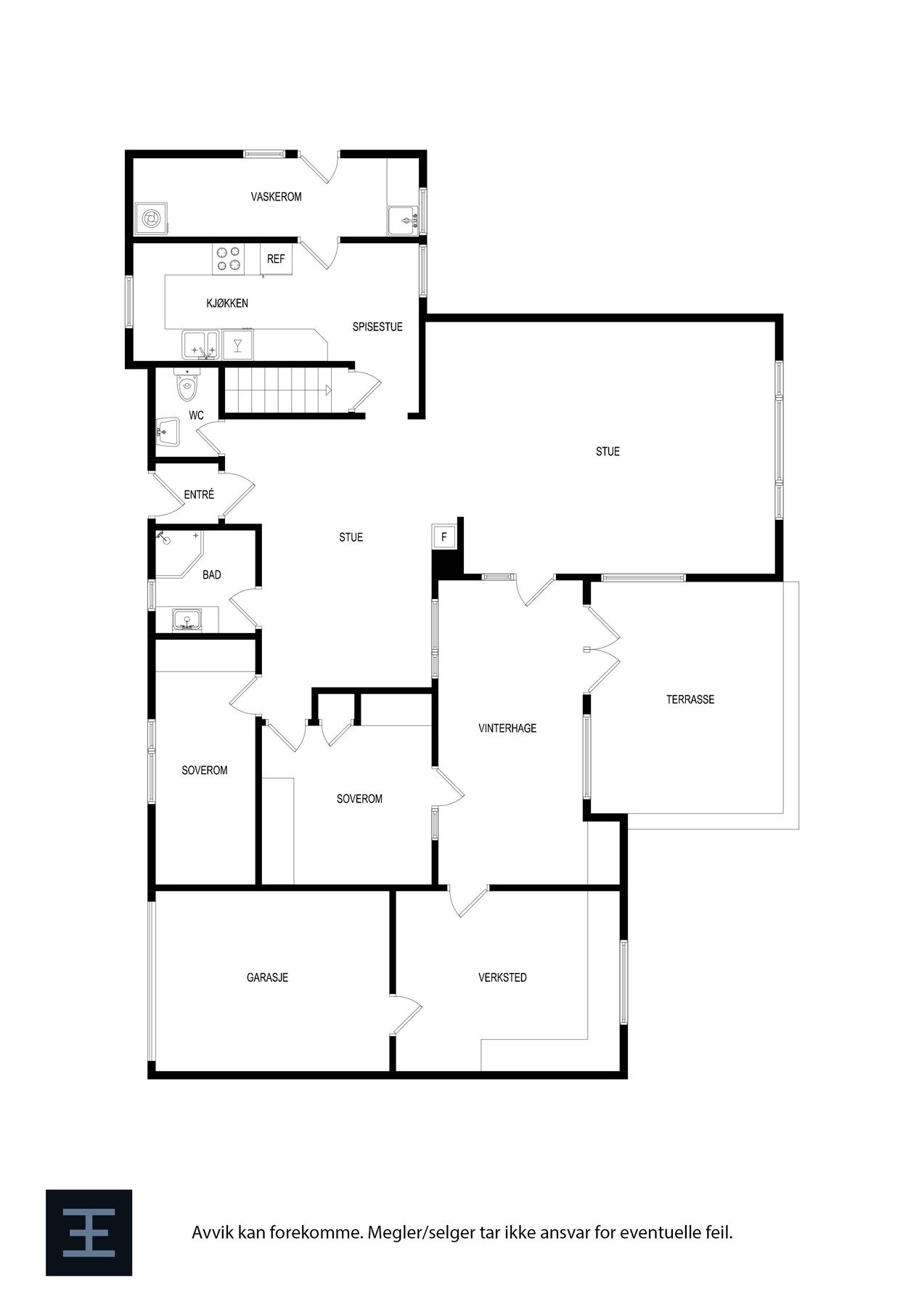 Plantegning 1. etasje Galleribilde