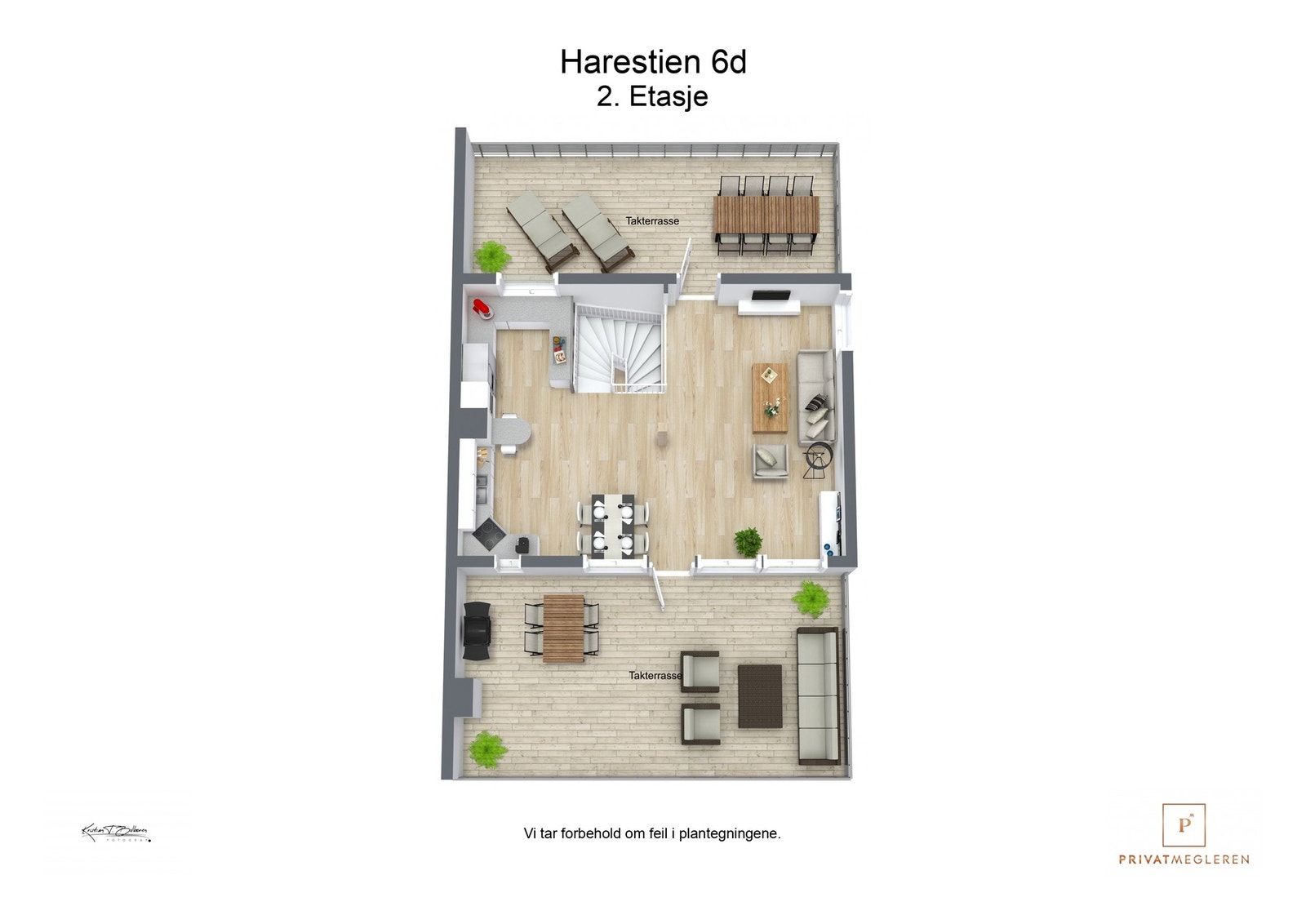 3 D plantegning 2. etasje Galleribilde
