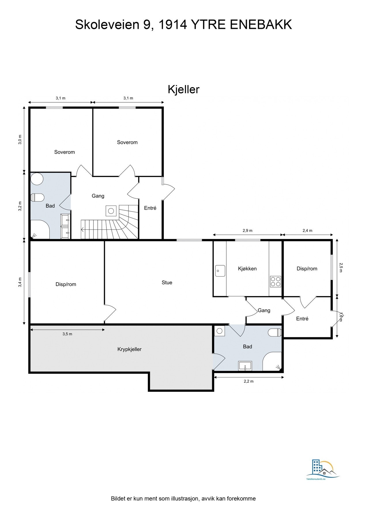 Plantegning kjeller. Galleribilde