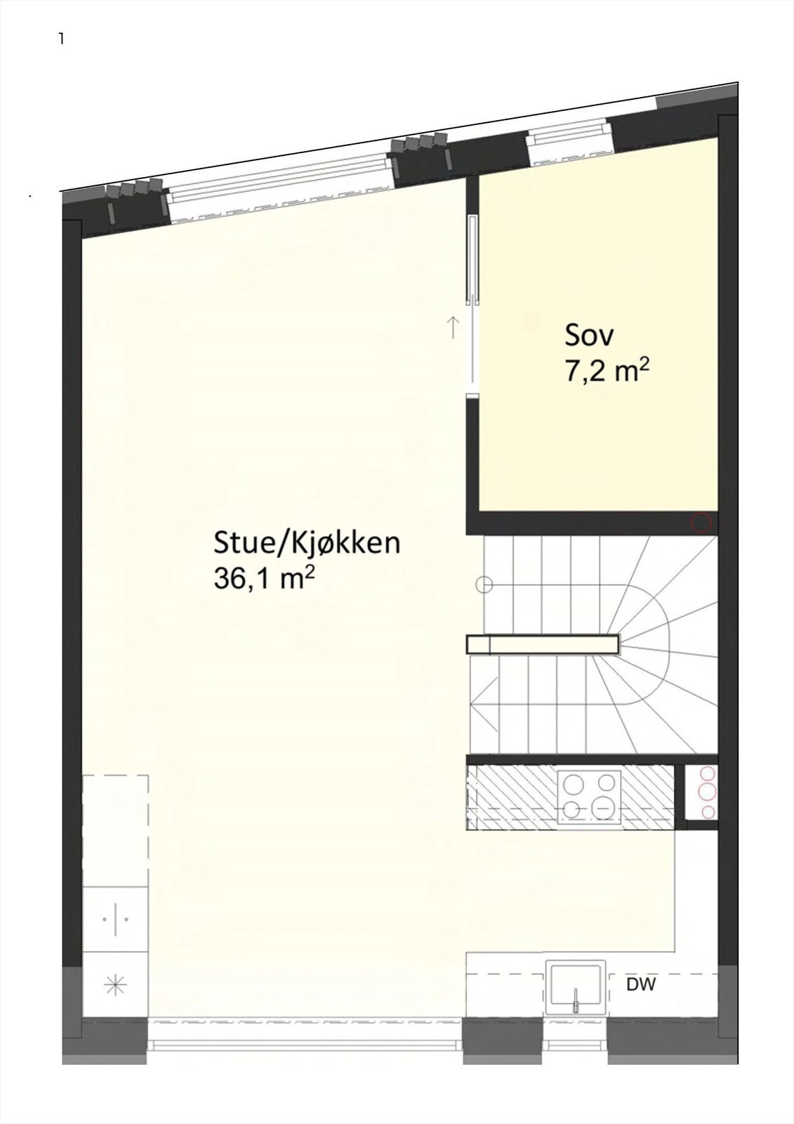 Plantegning 3. etasje Galleribilde