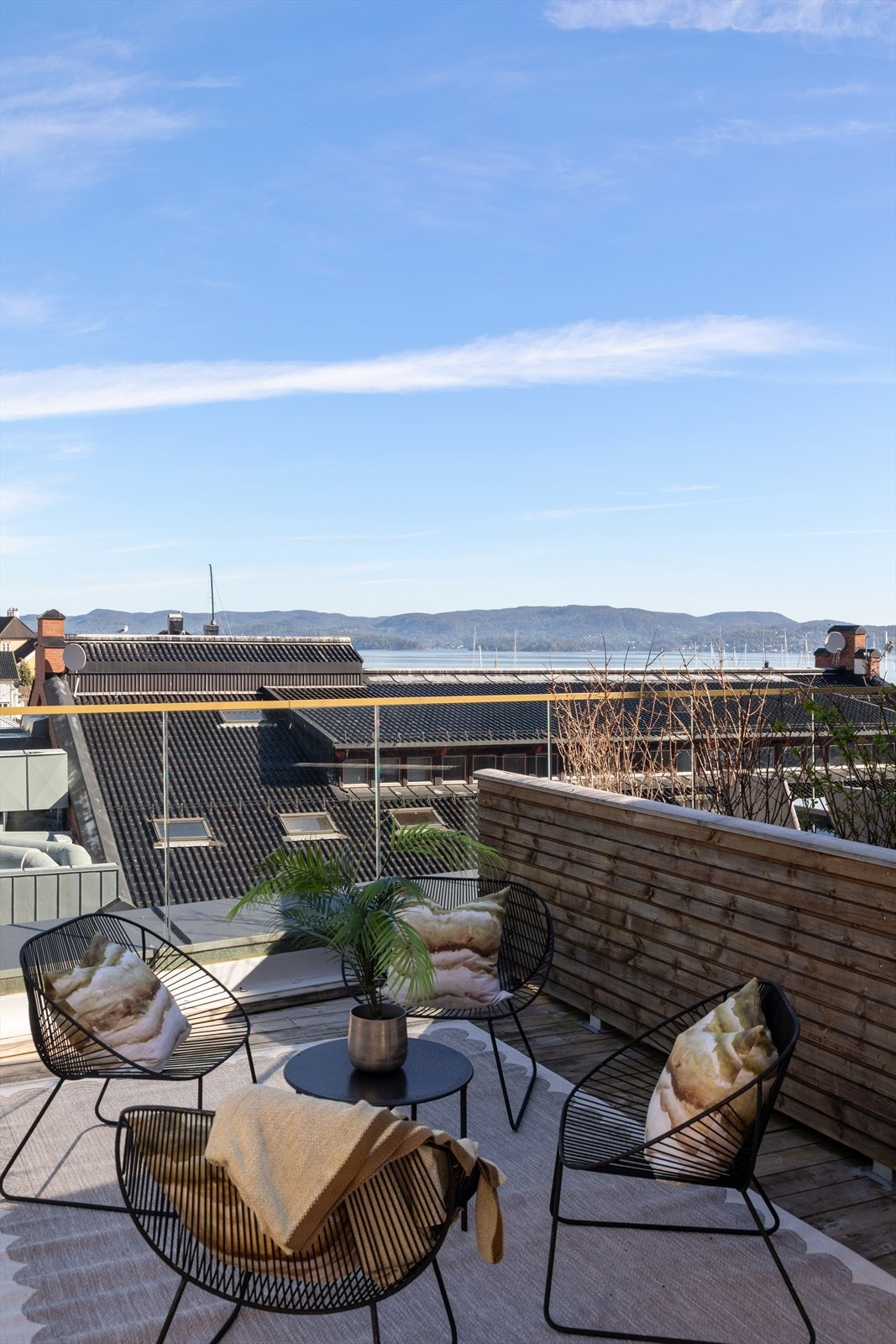 Takterrassen har rikelig med plass for utemøbler og beplantning. Galleribilde