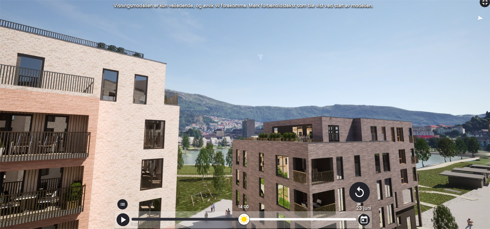 Illustrasjon av utsikt fra terrassen. Avvik kan forekomme Galleribilde