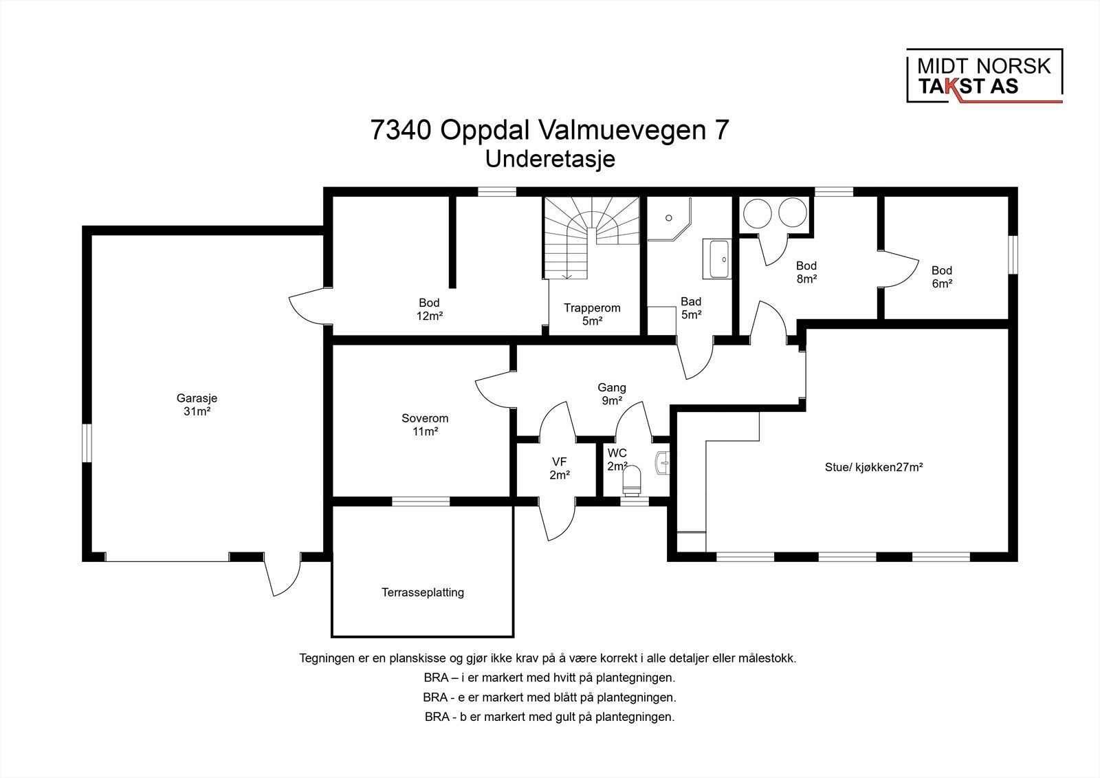 Planskisse underetasje Galleribilde