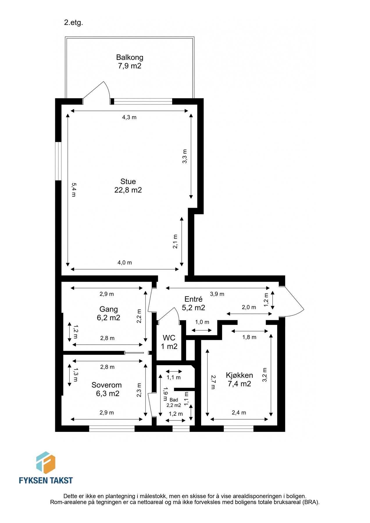Målsatt planskisse. Galleribilde
