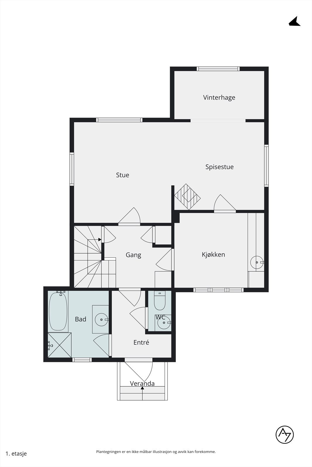 Plantegning - hovedplan. Galleribilde