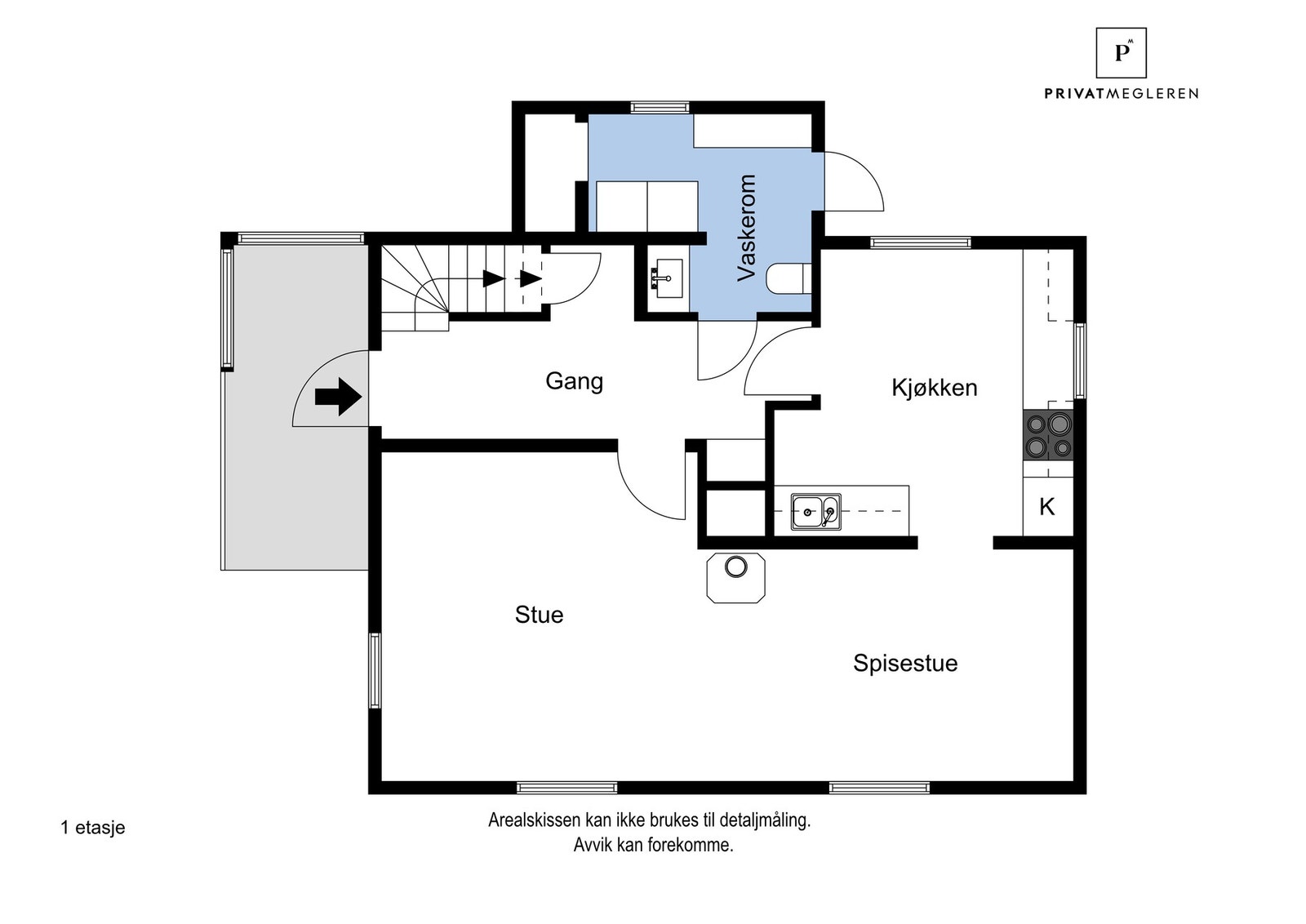 Plantegning 1. etasje Galleribilde