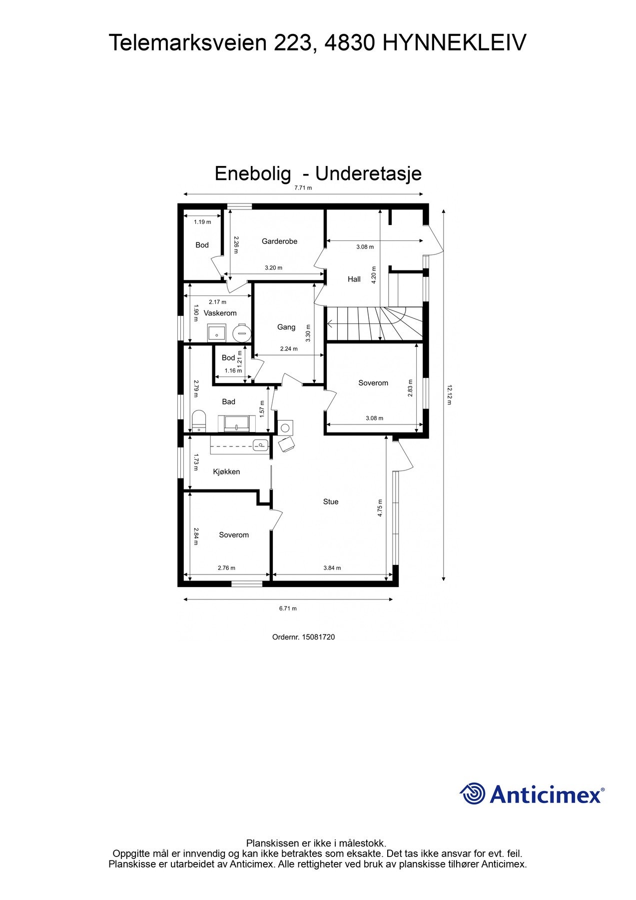 Plantegning u. etasje. Galleribilde