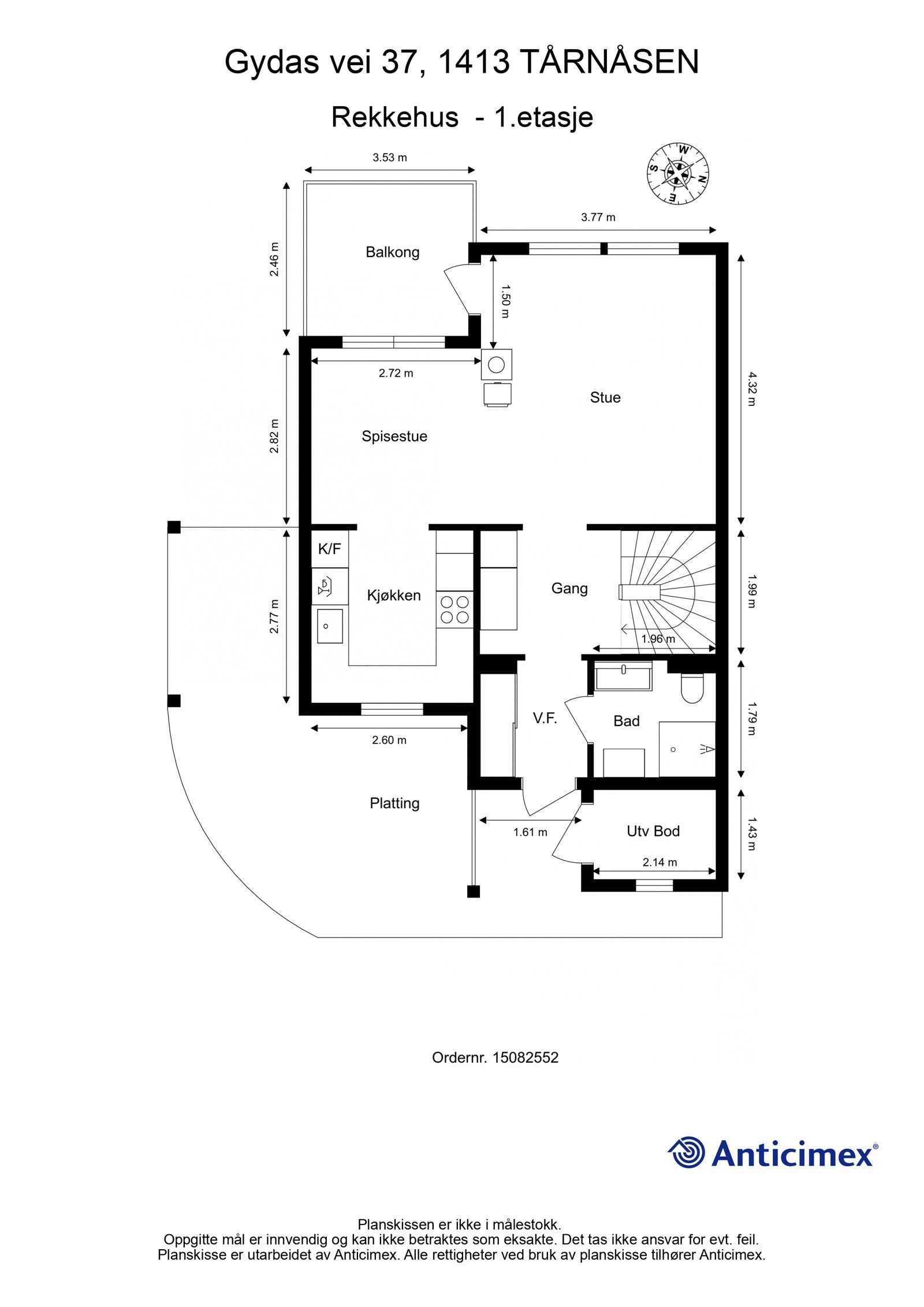 Plantegning av boligens 1.etasje Galleribilde