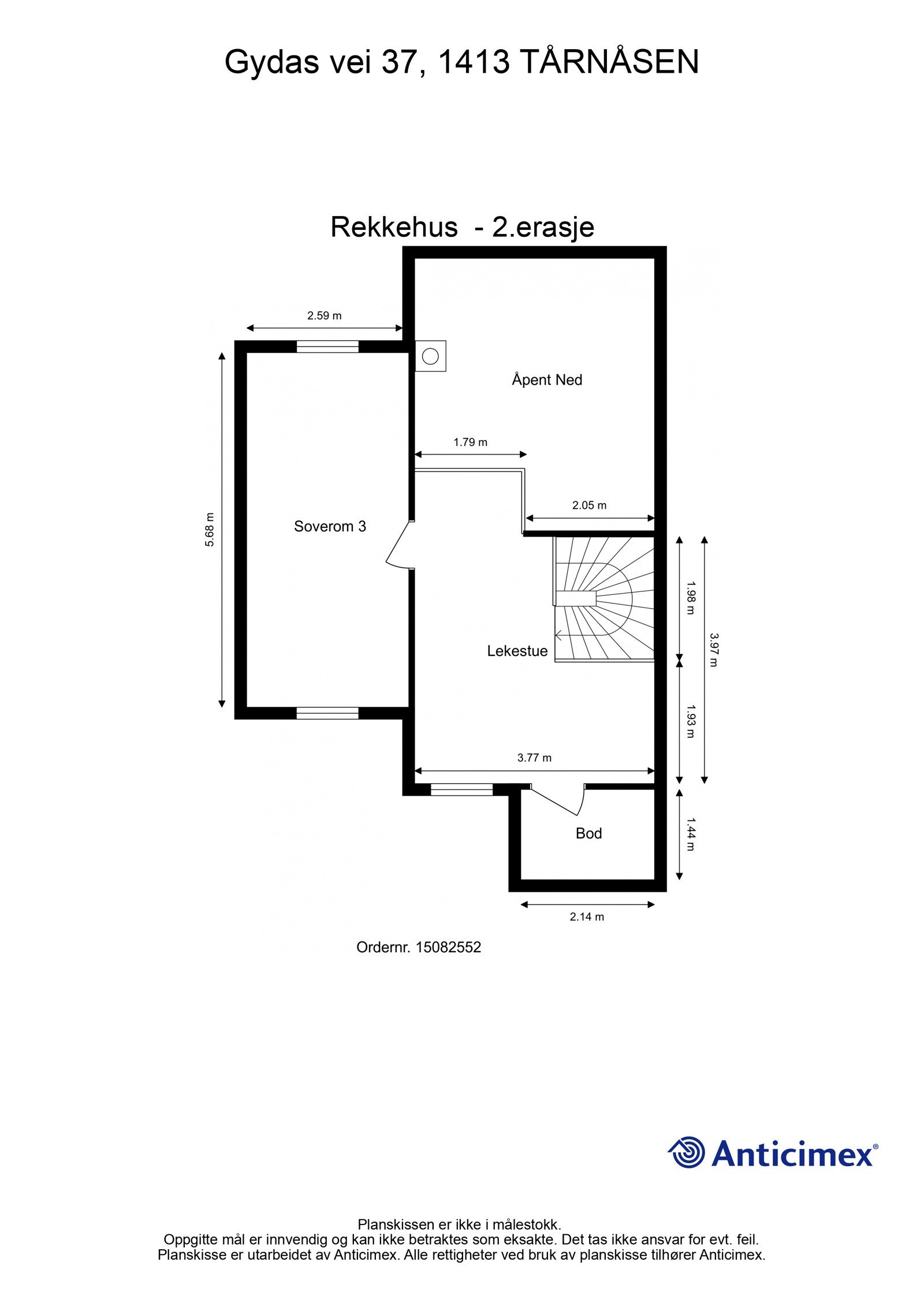 Plantegning av boligens 2. etasje Galleribilde