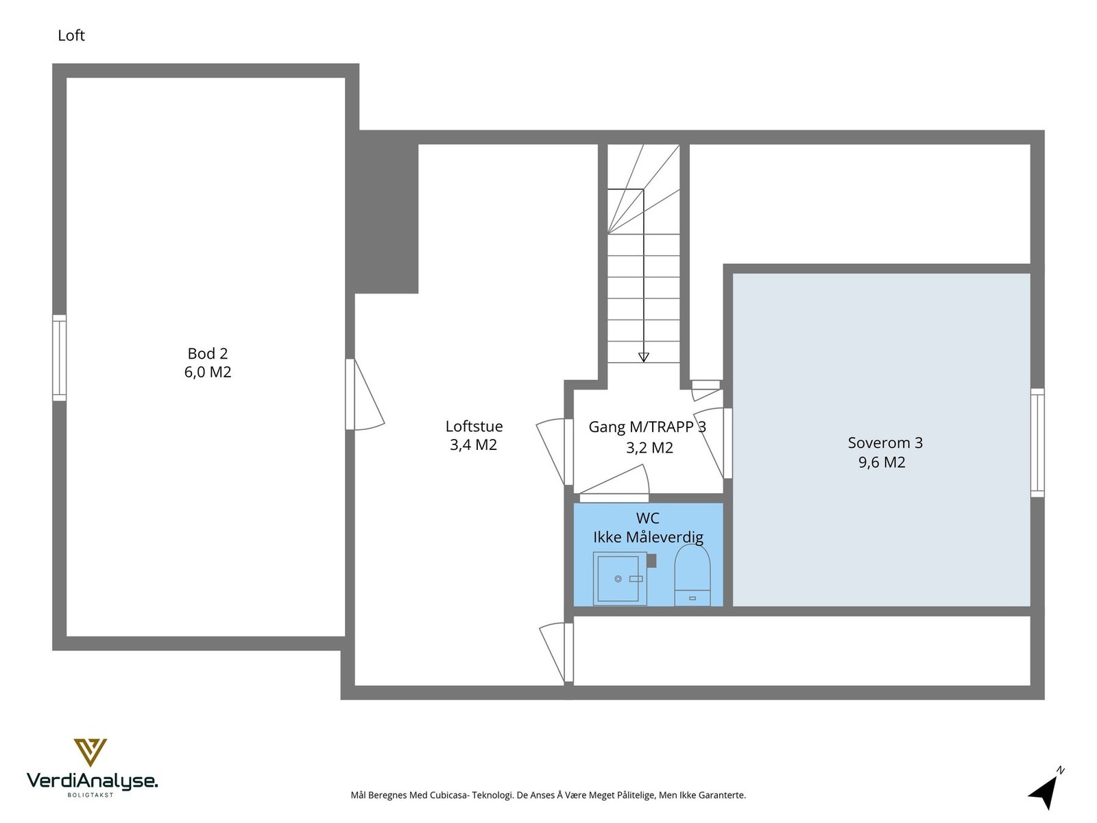 Planskisse - loftsetasje. Galleribilde