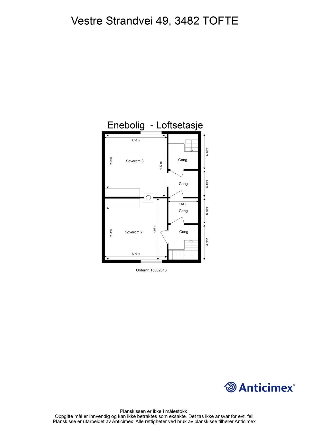 Plantegning loftsetasje. Galleribilde