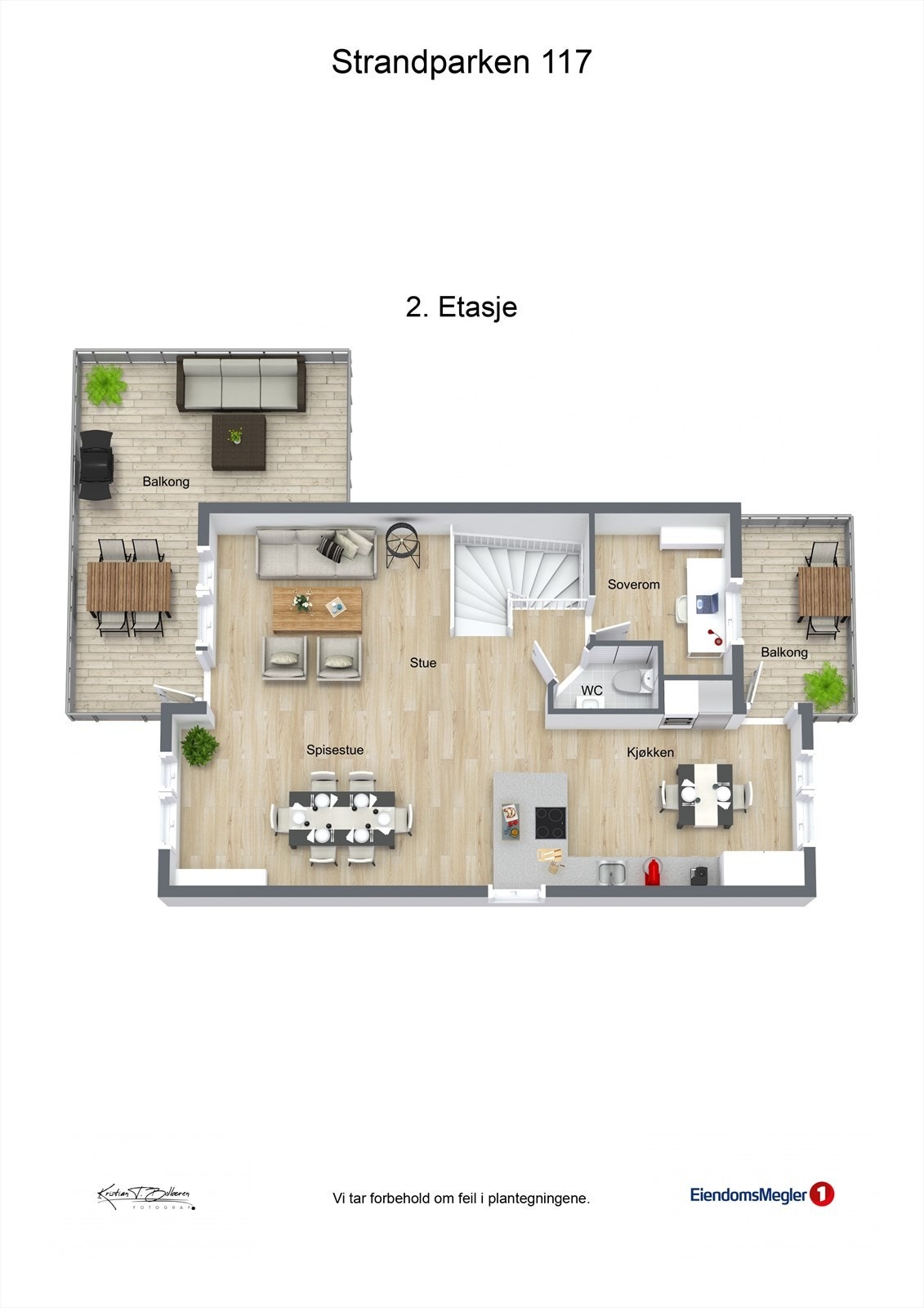 Plantegning 2. etasje. En sosial og arealeffektiv planløsning. Galleribilde