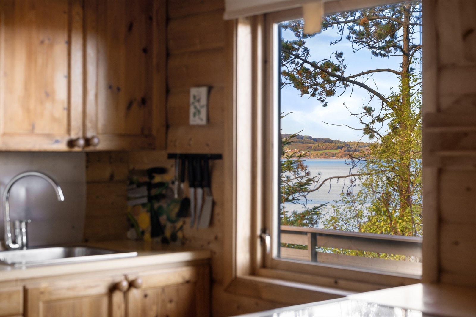 Utsikt mot sjøen direkte fra kjøkken. Galleribilde