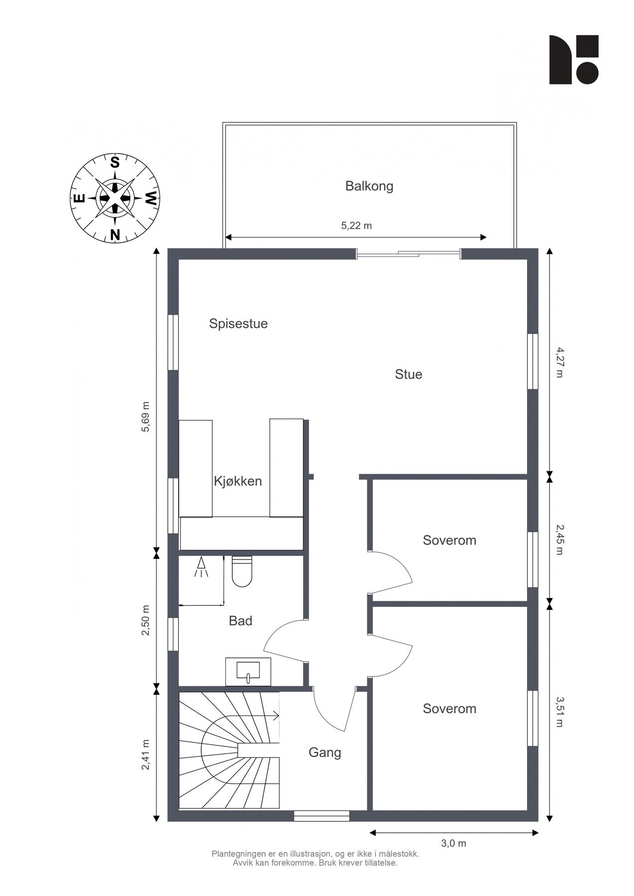 Plantegning 2. etasje Galleribilde