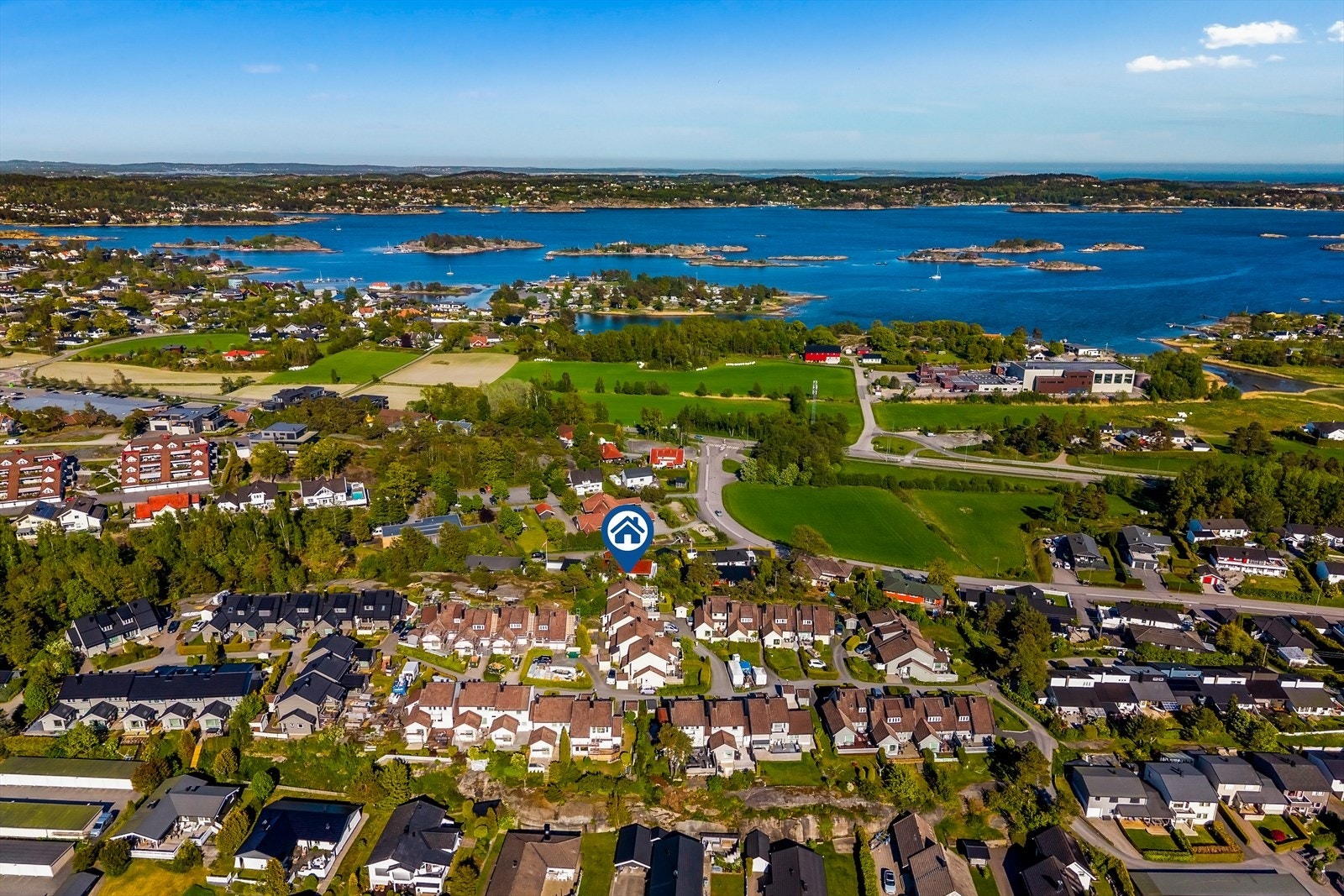 Vidstrakt utsikt over skjærgården i Sandefjord. Galleribilde