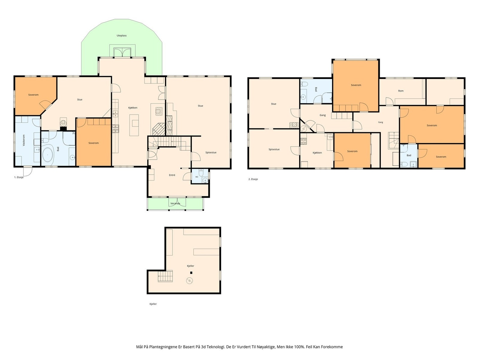 Plantegning alle plan Galleribilde