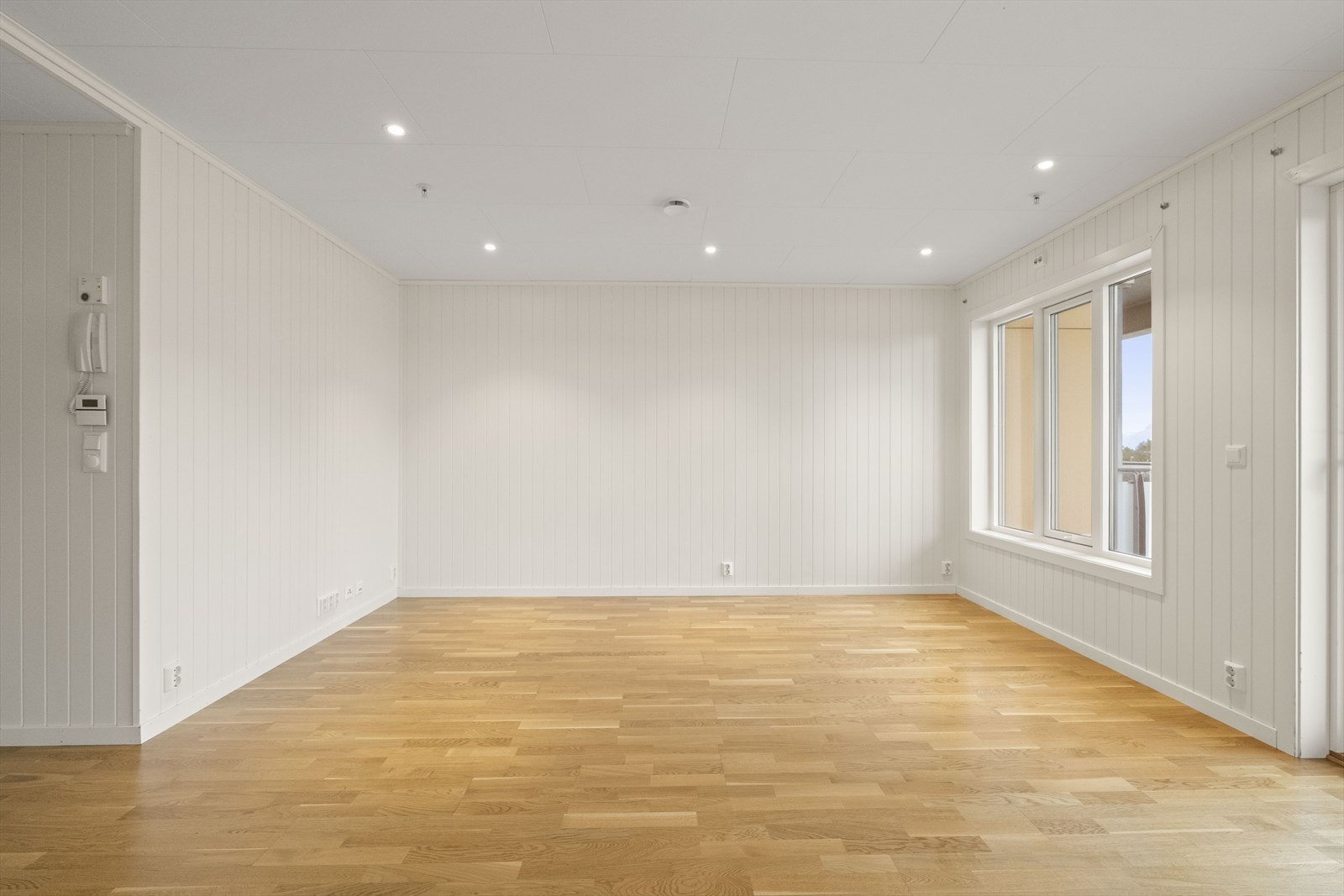 Stova har god plass til både sofagruppe og spisebord. Galleribilde
