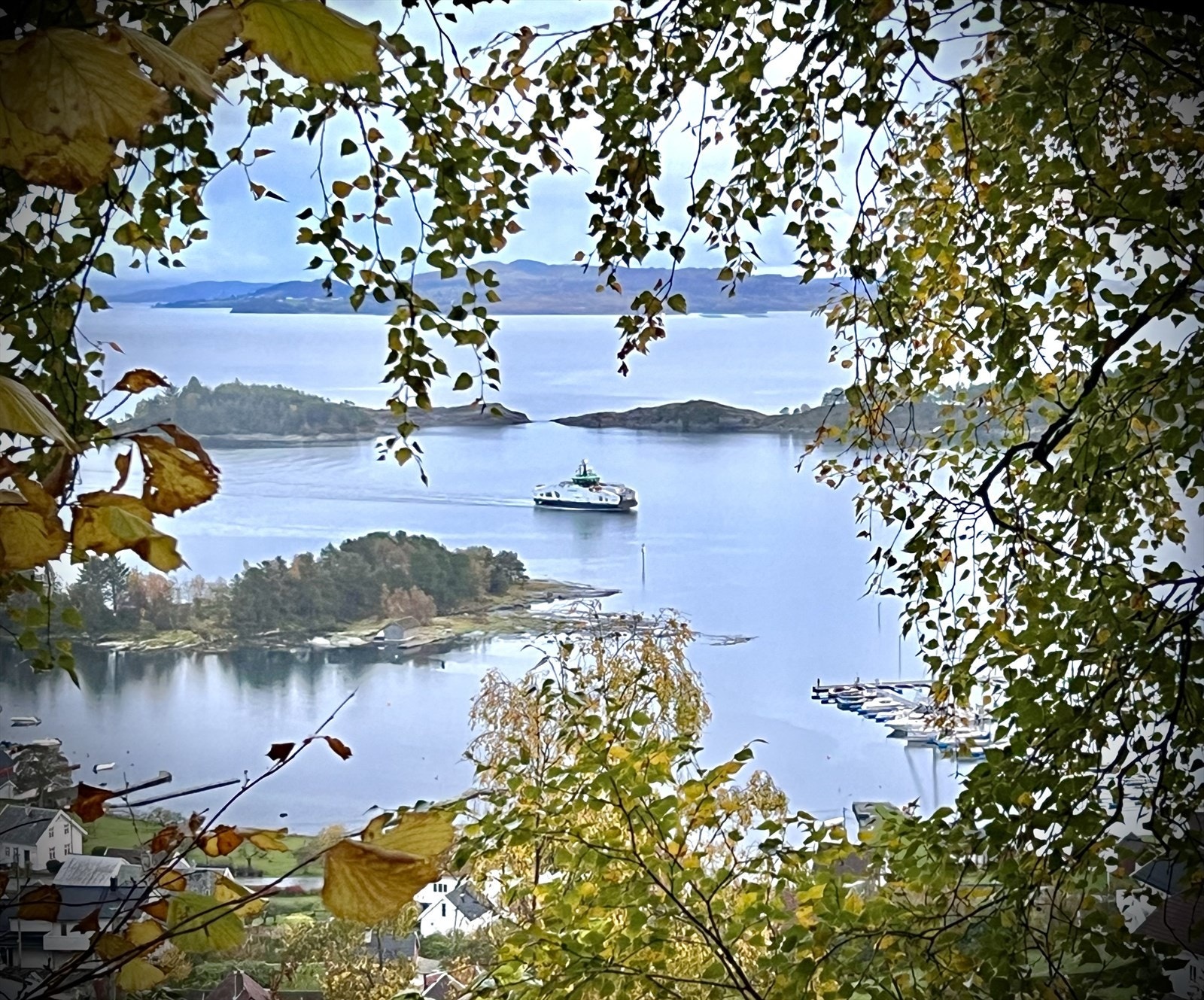Utsikt på vei til eiendommen fra Stranda /sentrum Galleribilde