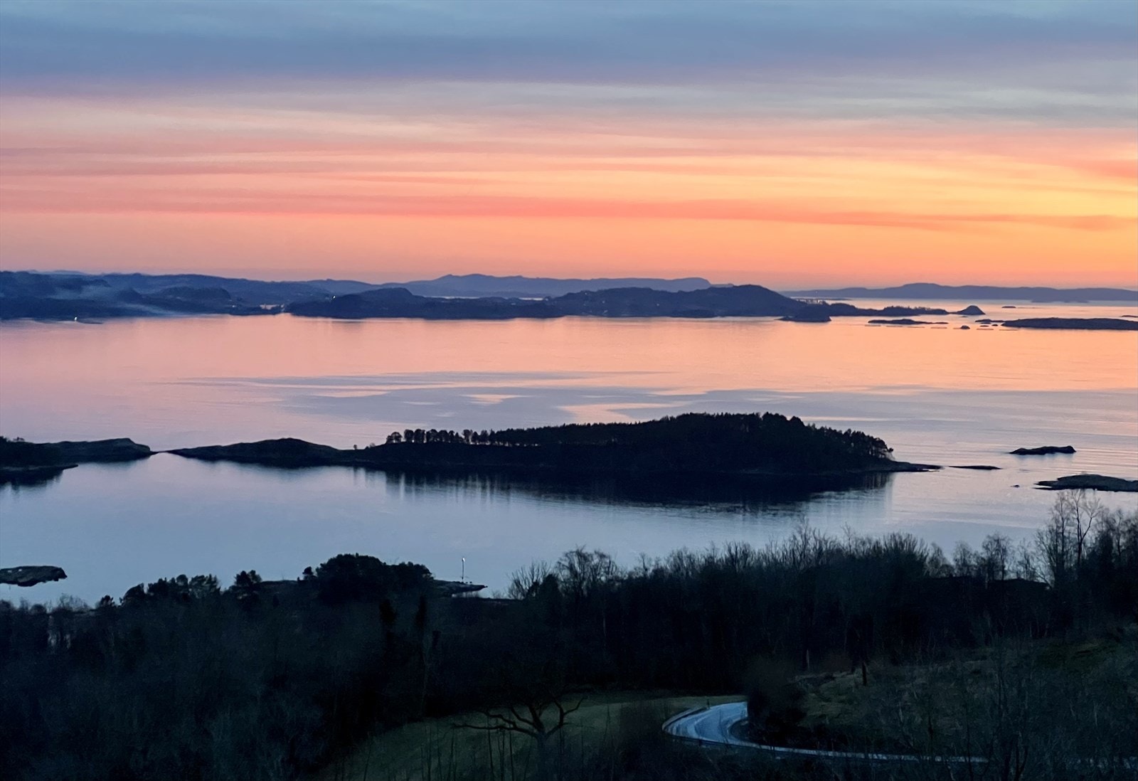 Den fantastiske utsikten i solnedgang Galleribilde