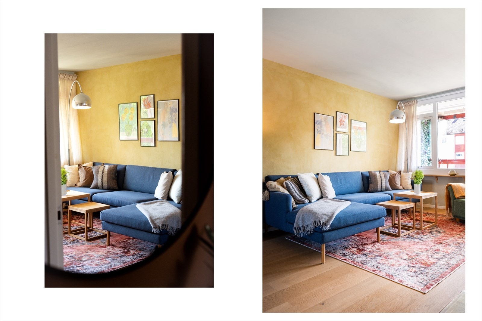 Stuen har gode møbleringsmuligheter med plass til både spisestuebord og sofagruppe. Galleribilde