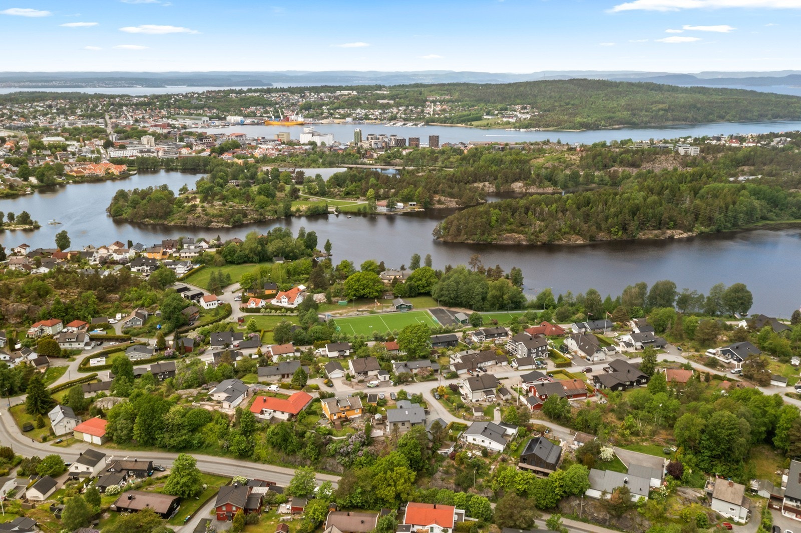 Flyfoto over nærområdet. Galleribilde