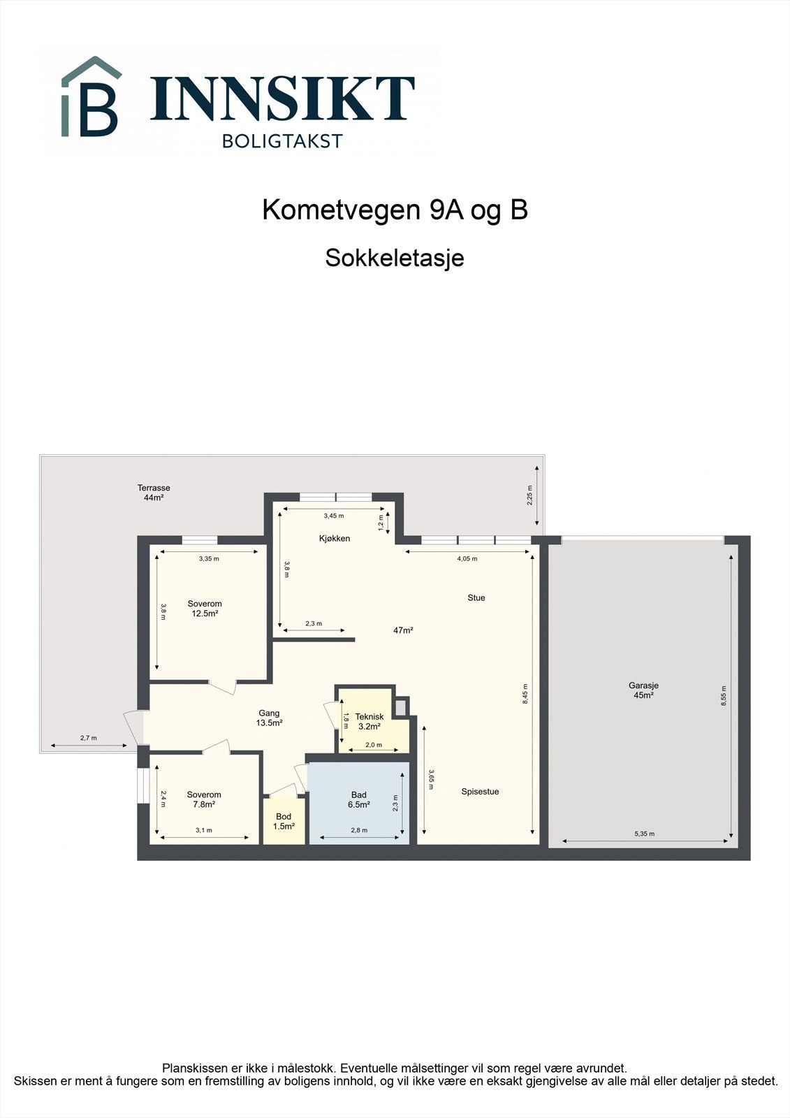 Planskisse sokkeletasje Galleribilde