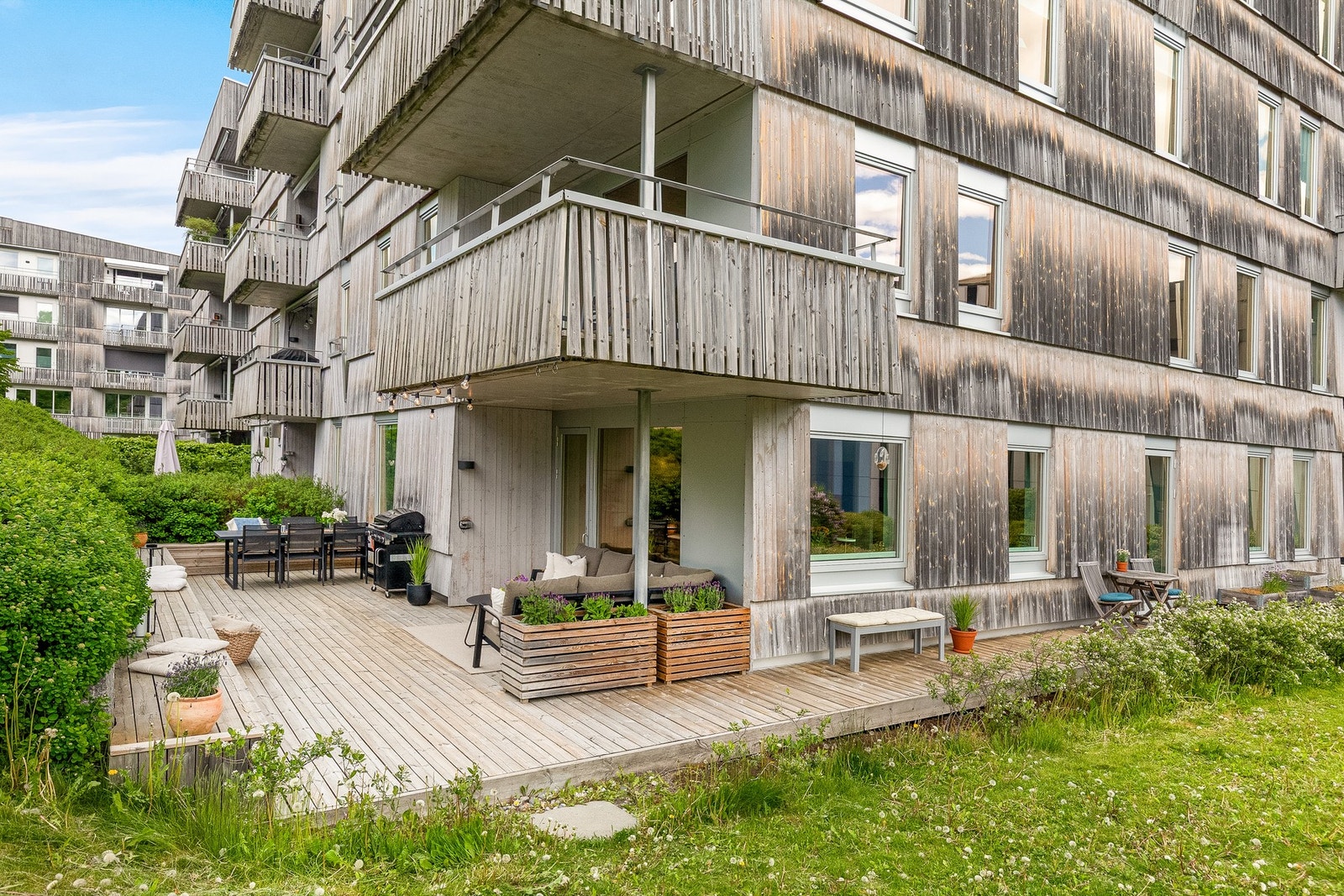 Store vindusflater på flere sider gir godt med dagslys gjennom hele dagen. Galleribilde
