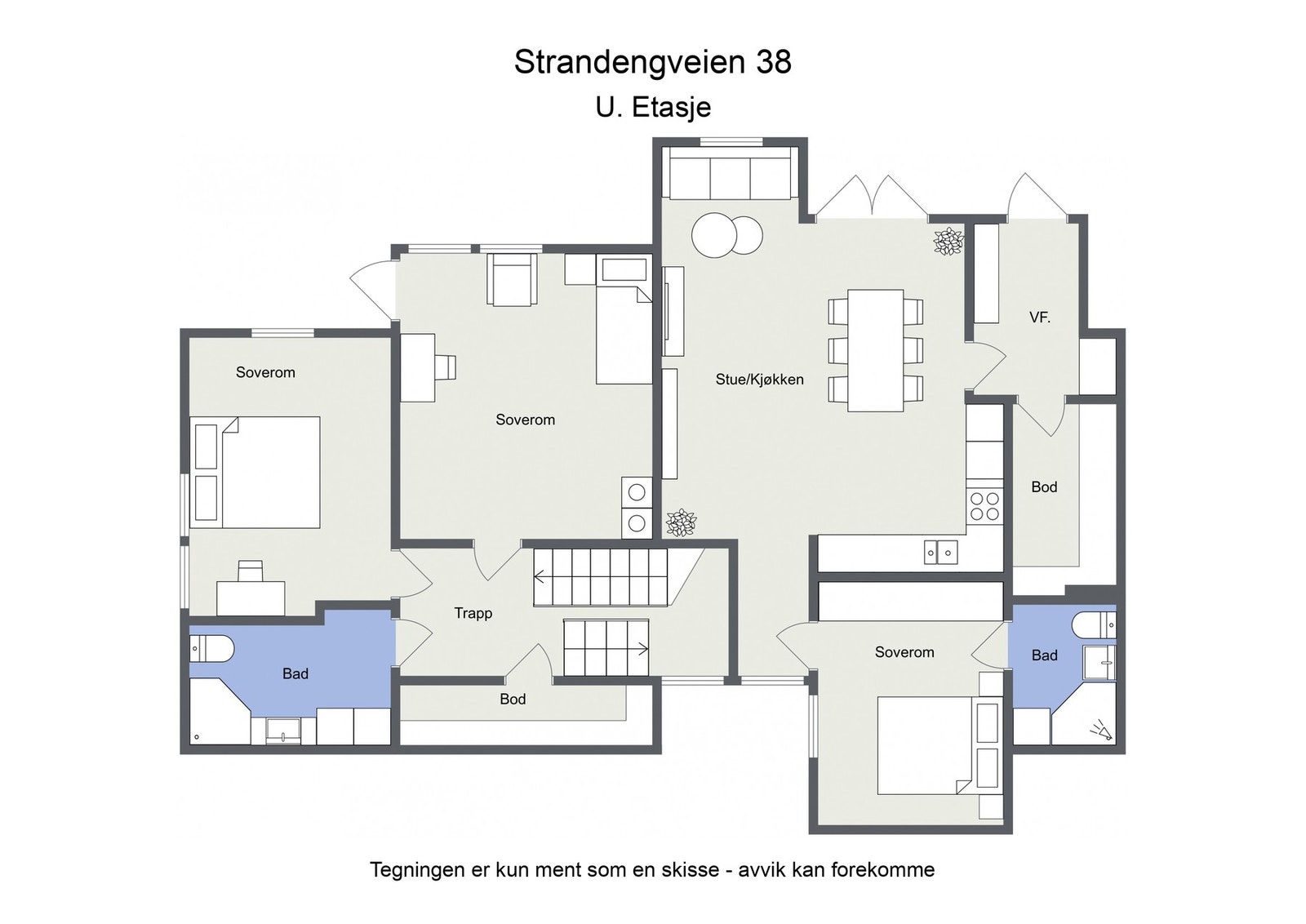 Plantegning underetasjen Galleribilde