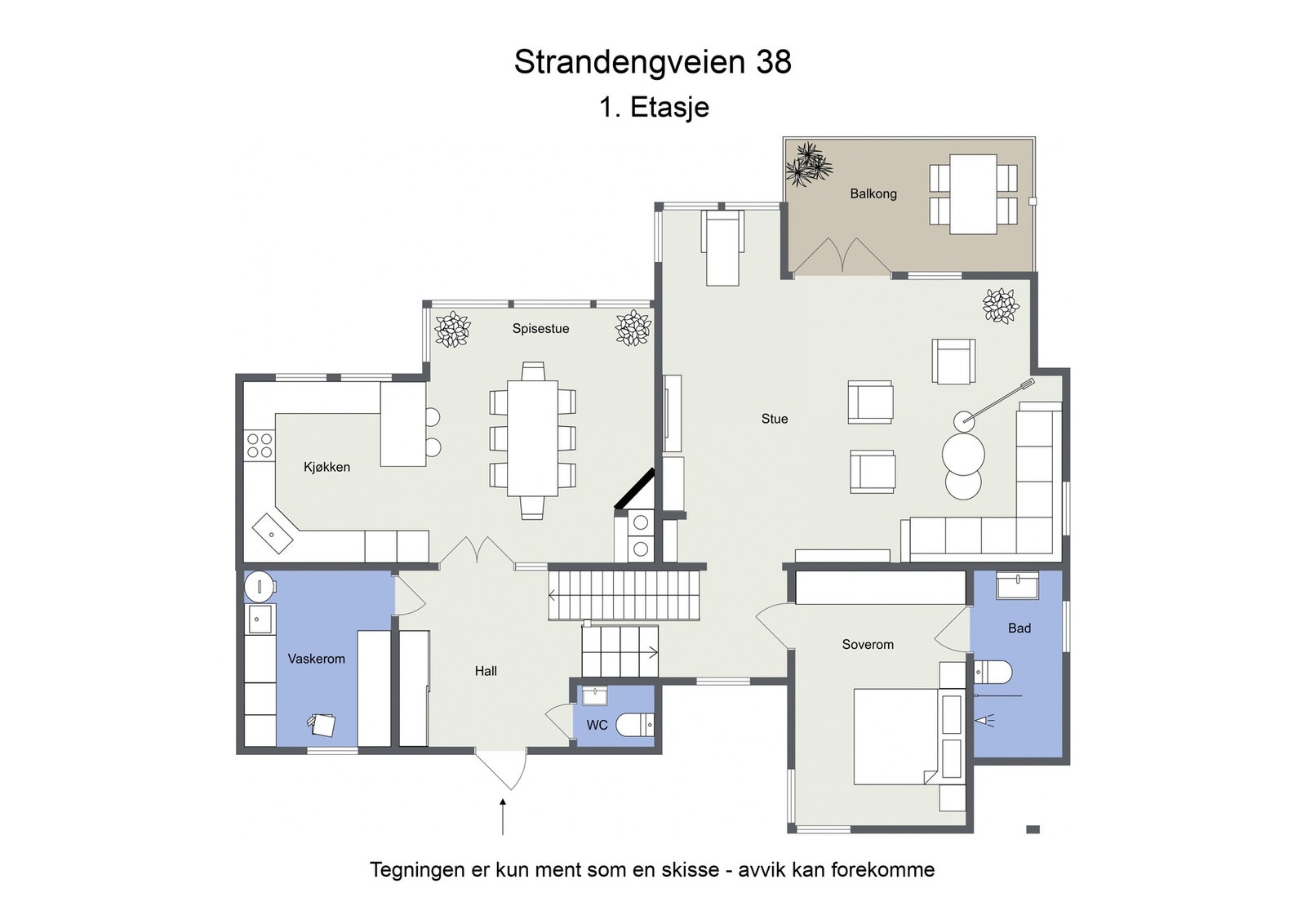 Plantegning 1. etasje Galleribilde