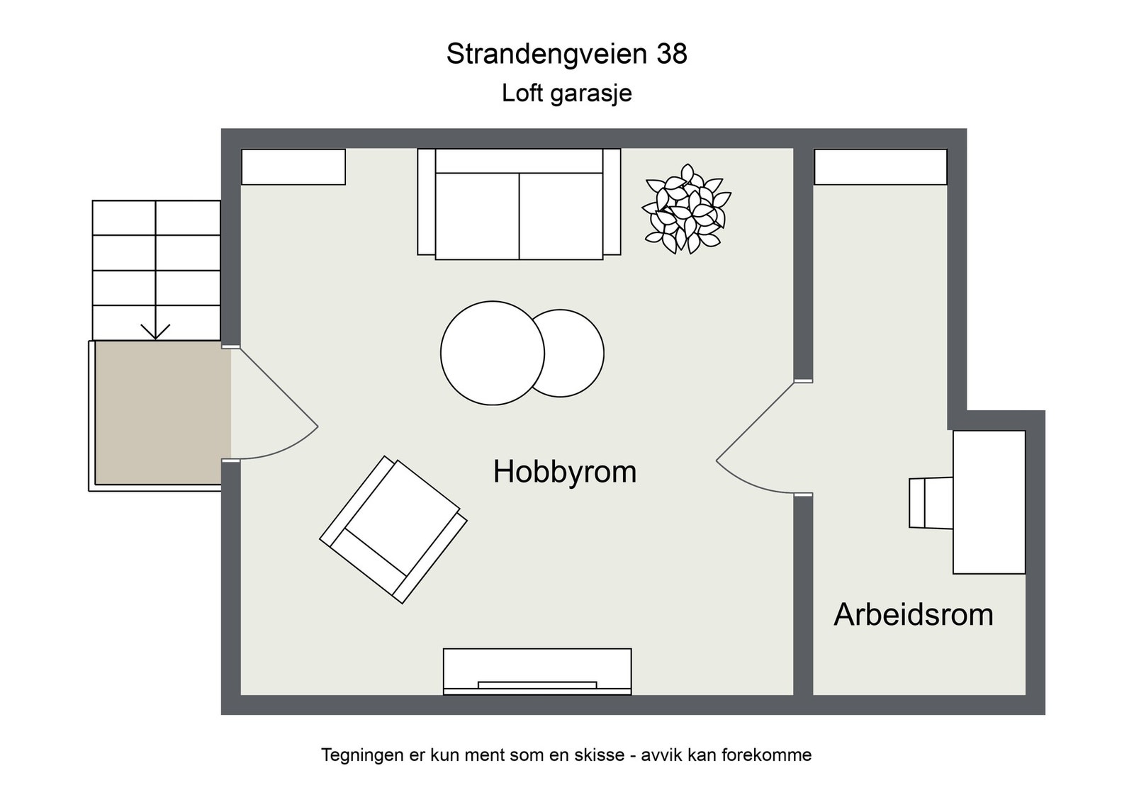 Plantegning loft garasje Galleribilde