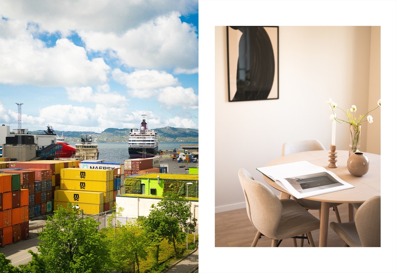 Leiligheten har en høy og fri beliggenhet i enden, uten naboer i samme etasje. Galleribilde