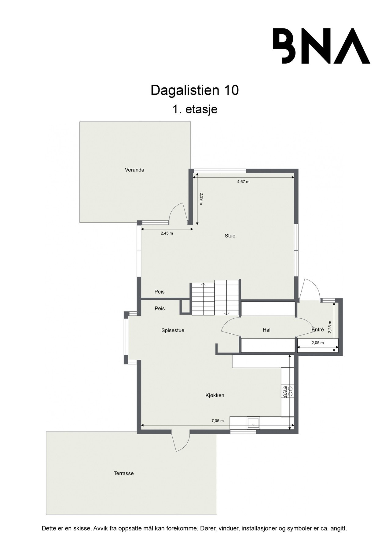 Plantegning 1. etasje Galleribilde