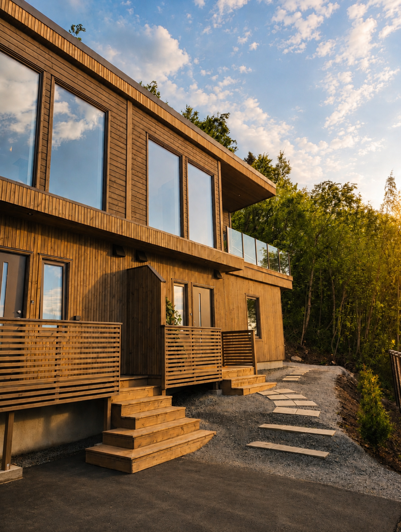 Stilren fasade med moderne arkitektur. Velkommen til en hyggelig visning! Galleribilde