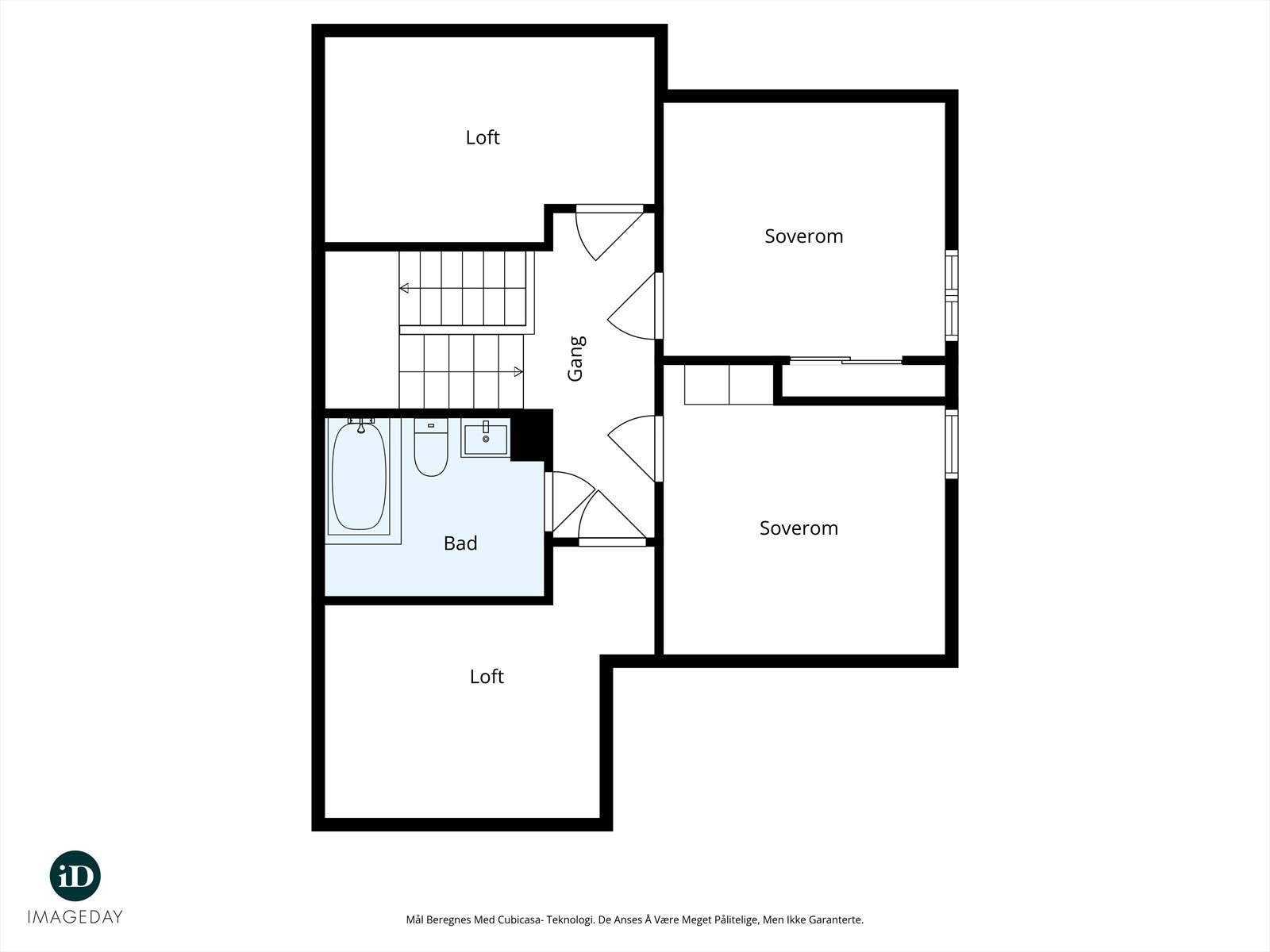 Plantegning loftsetasjen - 3. etasje Galleribilde