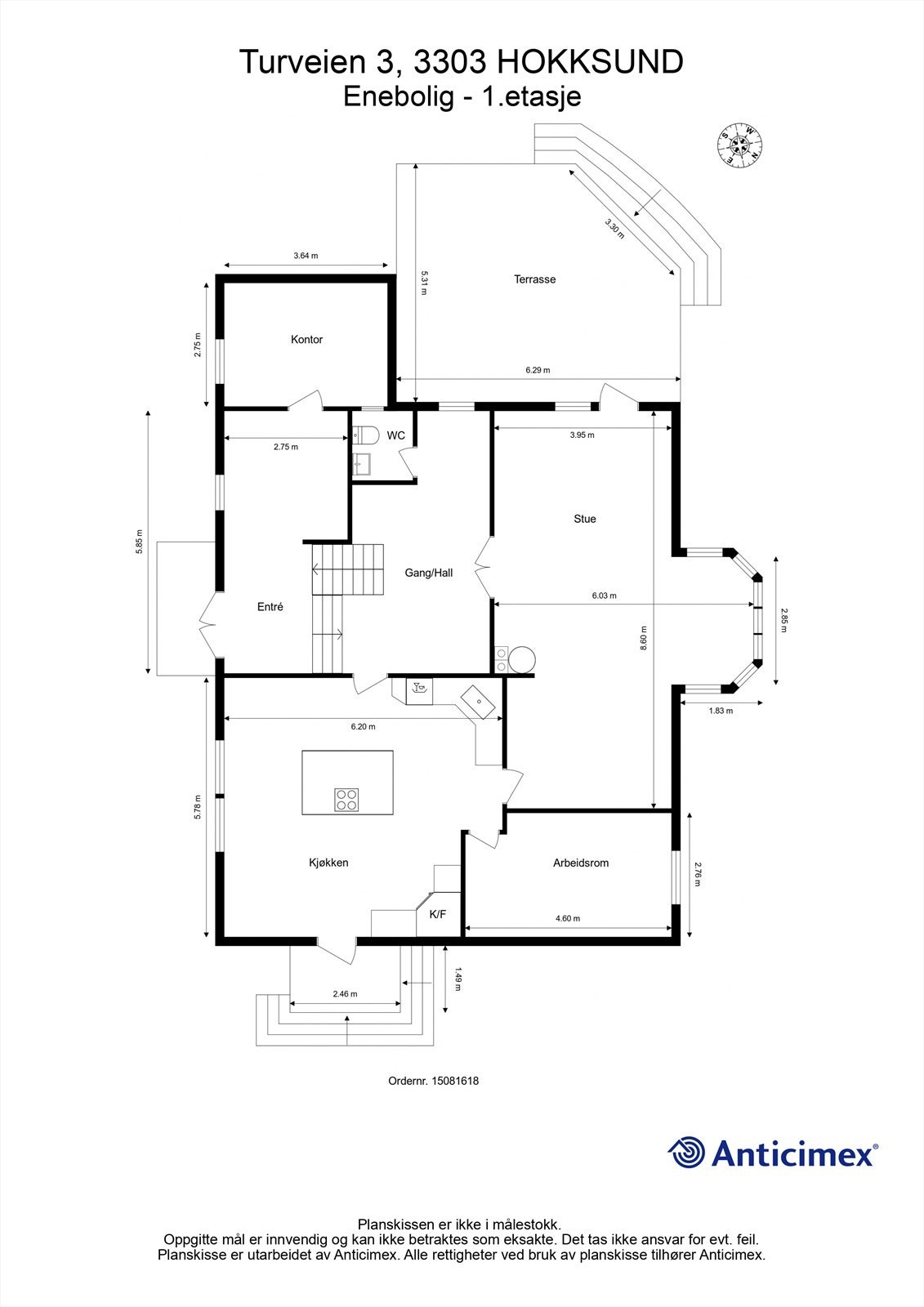 Plantegning 1. etasje Galleribilde