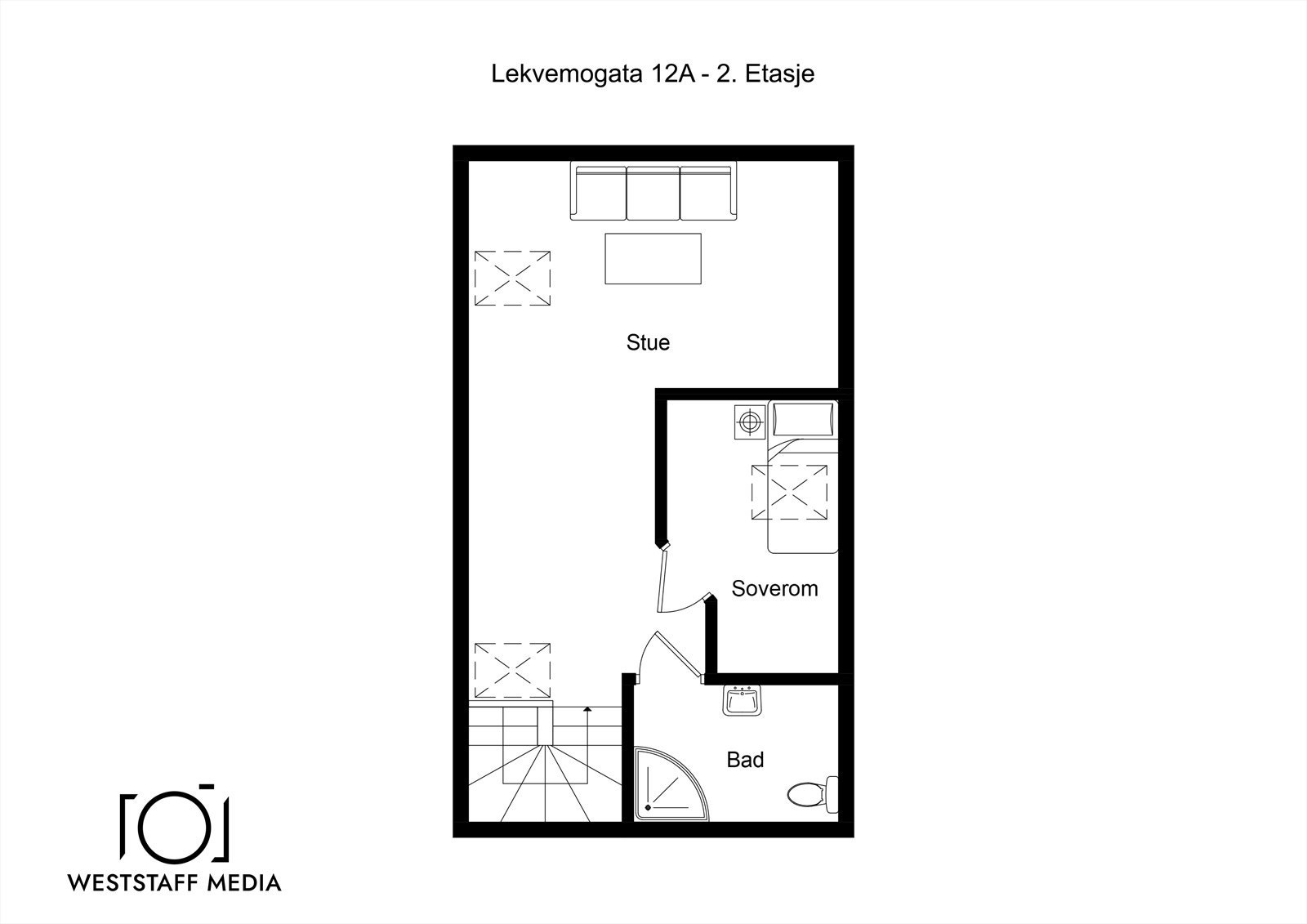 Plantegning 2. etasje /loft. Galleribilde