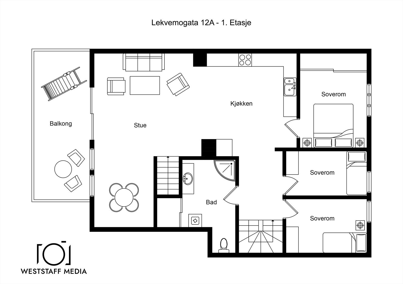 Plantegning av hovedetasjen. Galleribilde