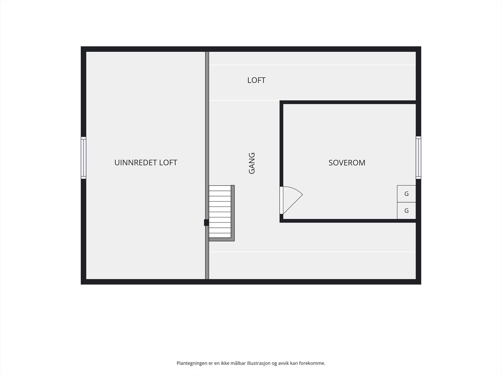 Plantegning, loftsetasje. Galleribilde