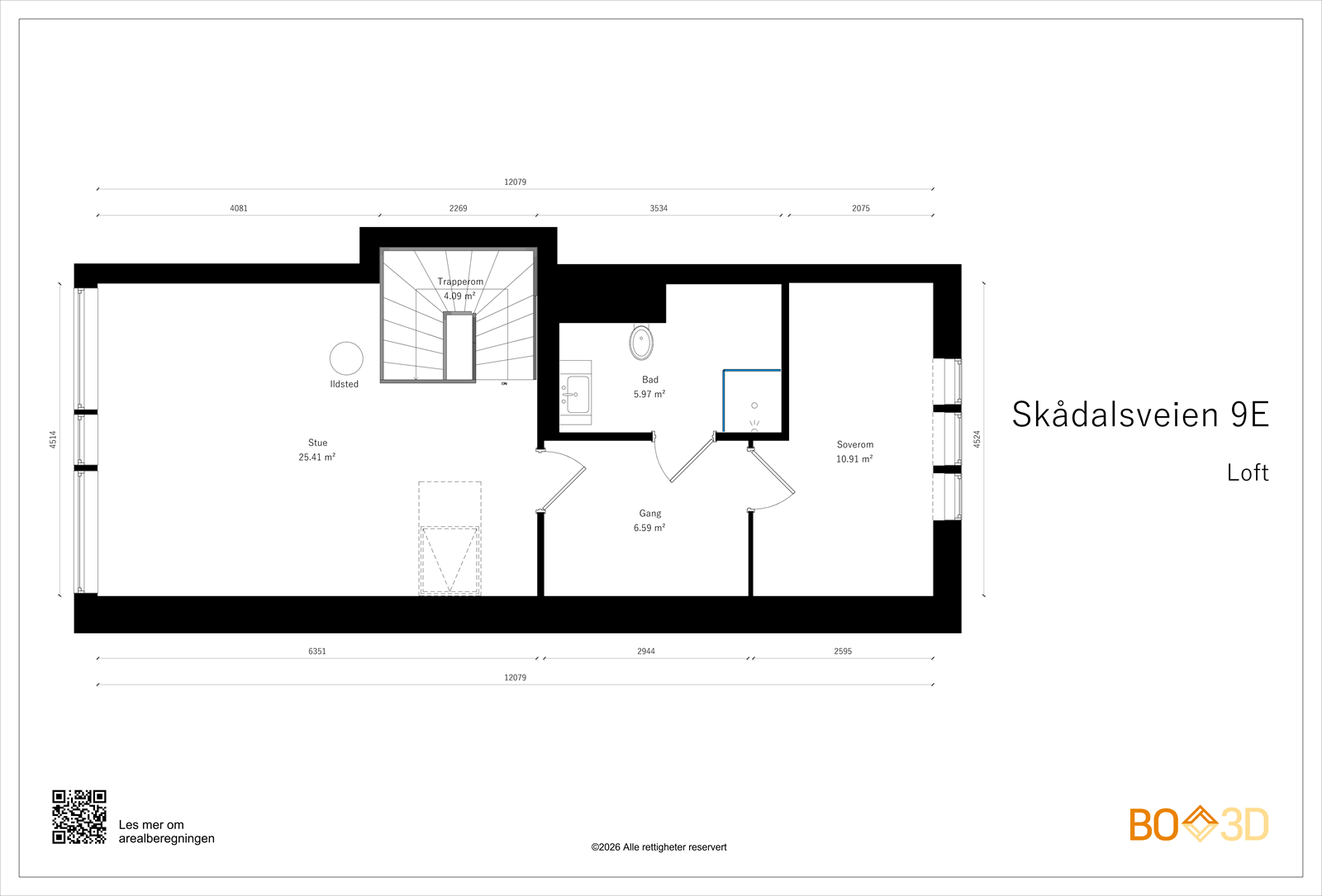 Plantegning - Loft. Galleribilde