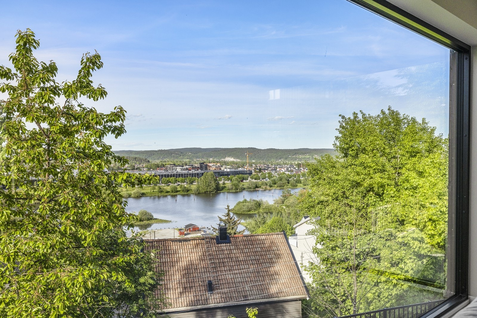 Utsikt fra stuevinduet mot Nitelva. Galleribilde