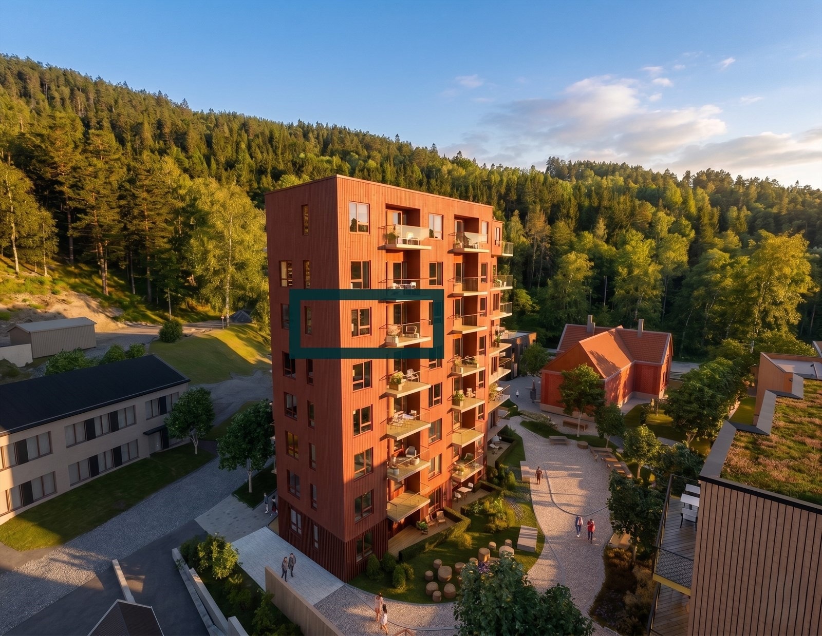 Omtrentlig plassering i 6. etg. i hus 2 inn mot gårdshage. Bildet er laget digitalt/med KI. Avvik vil forekomme. Galleribilde