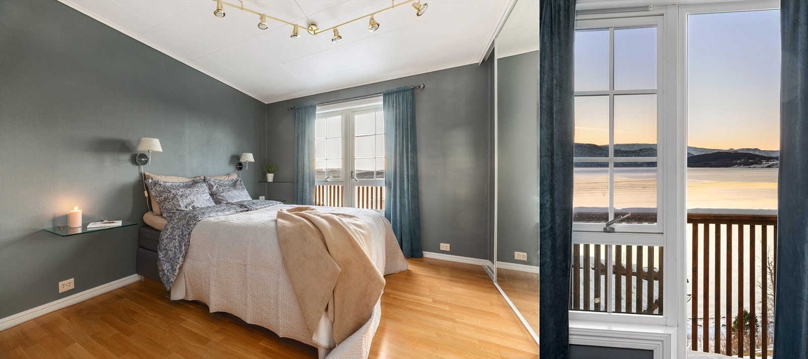 Hovedsoverom med skyvedørsgarderobe og utgang til luftebalkong Galleribilde