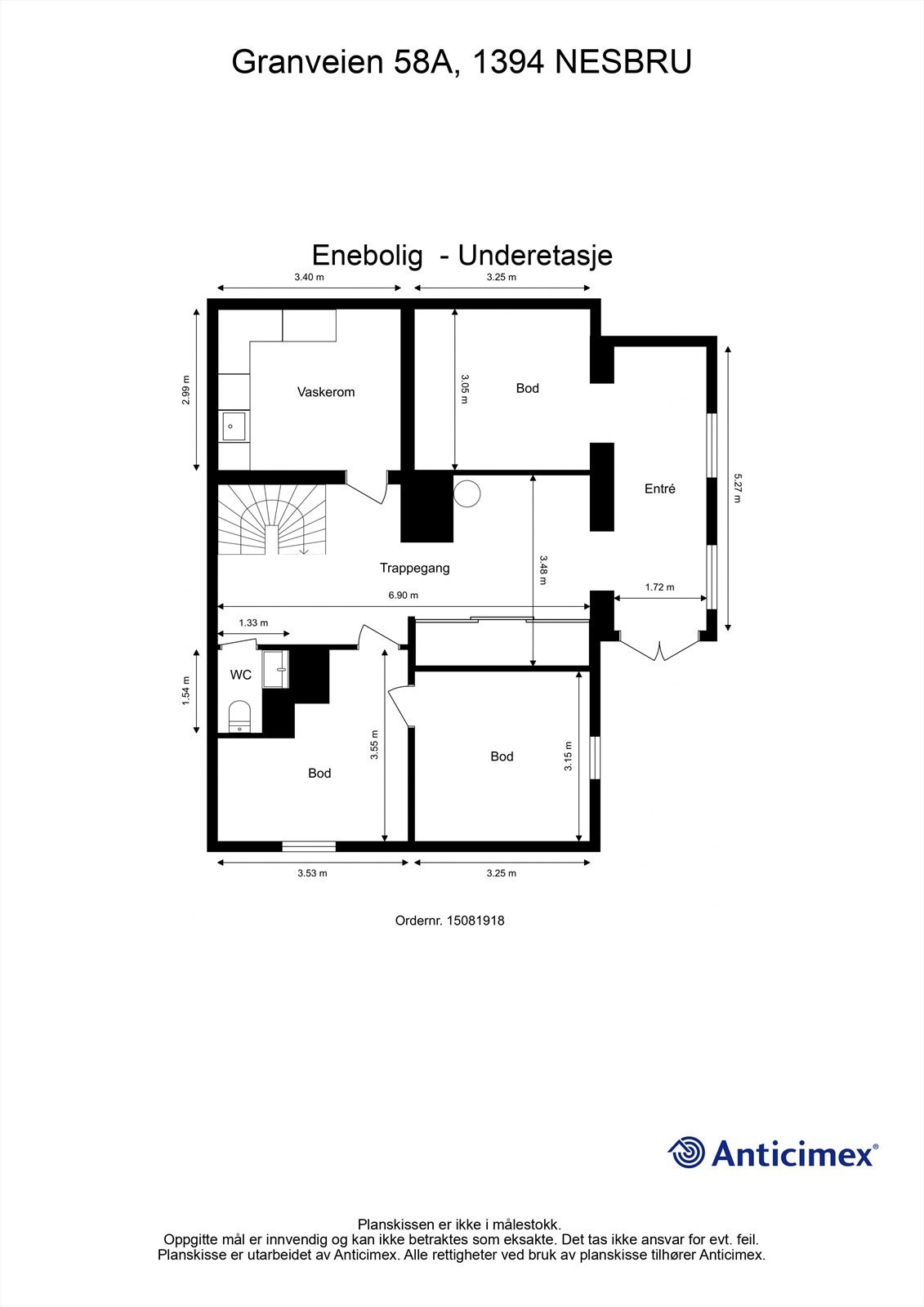 Plantegning - Underetasje Galleribilde