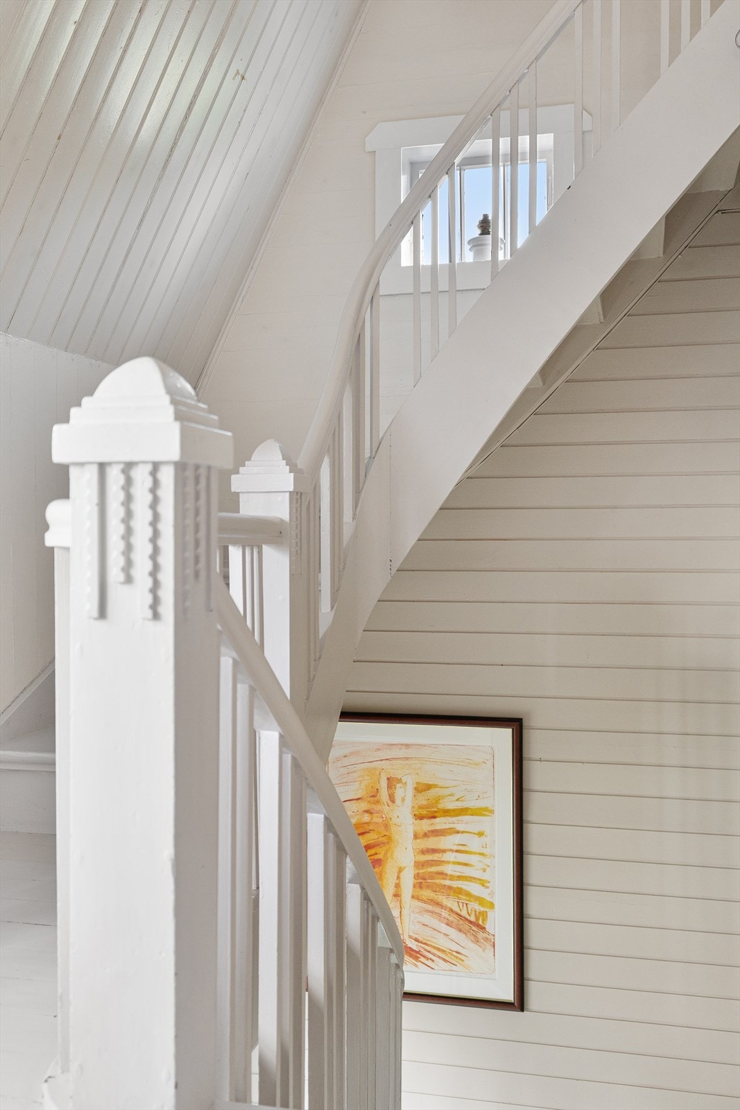 Den originale tretrappen er bevart og binder etasjene sammen. Galleribilde