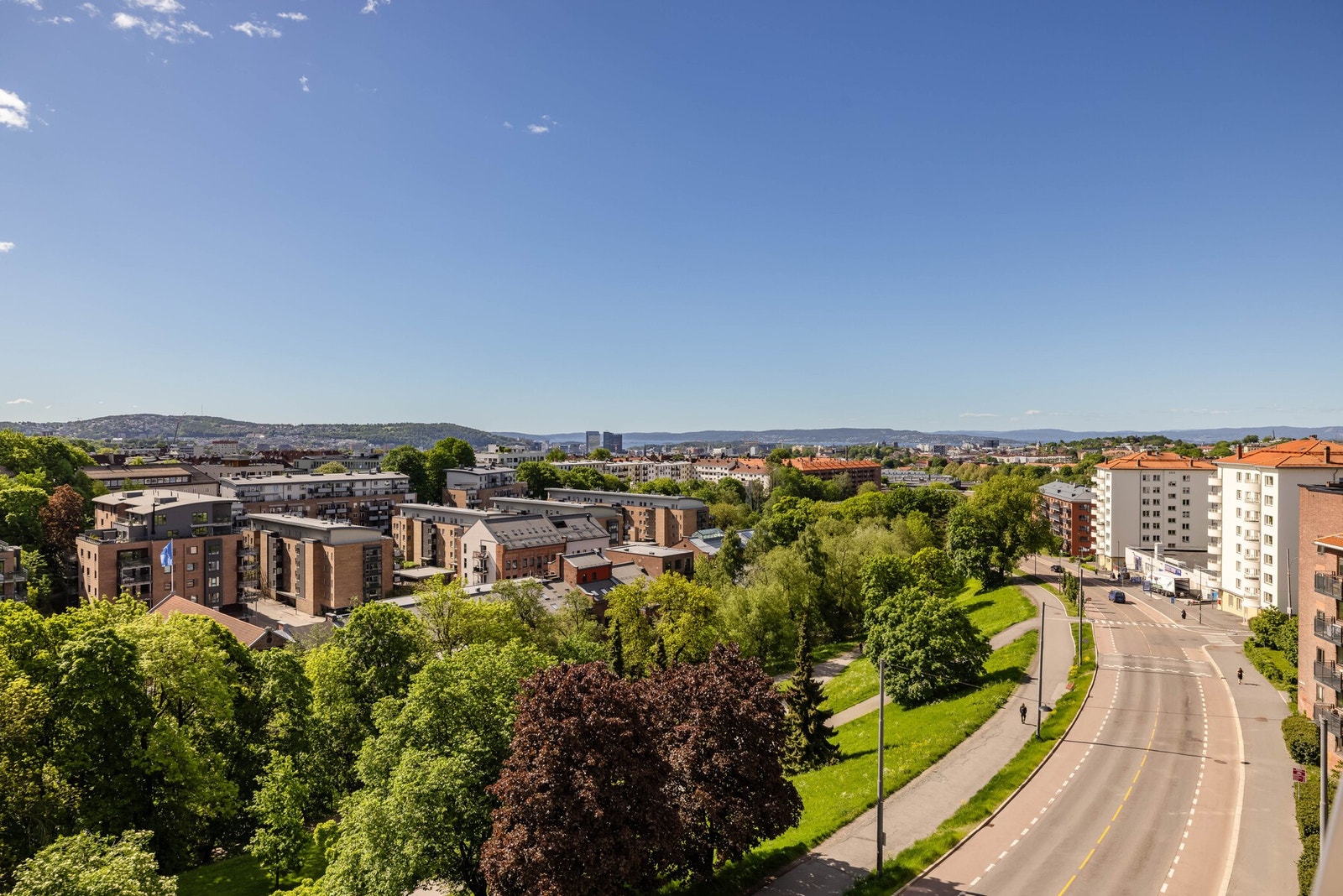Utsikt fra felles takterrasse. Galleribilde