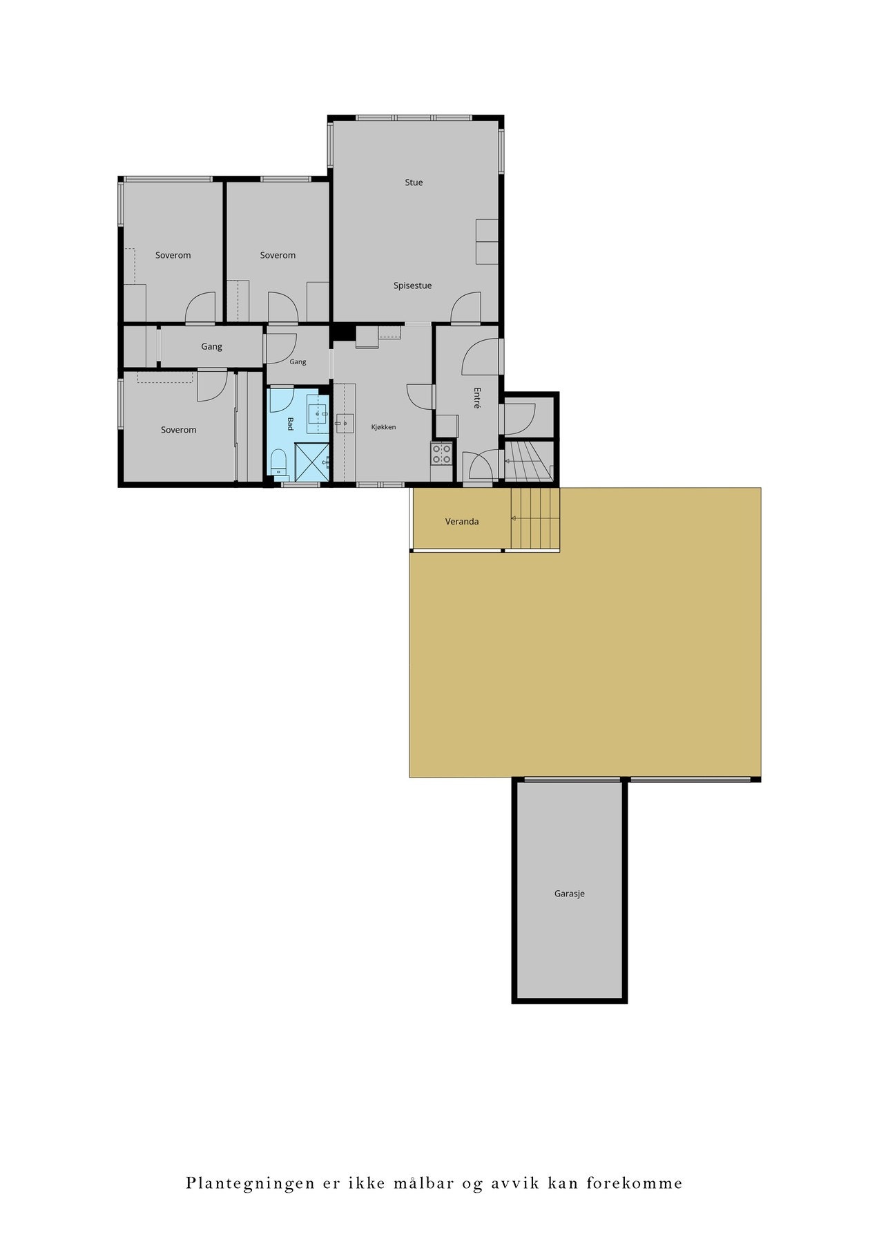 Plantegning hovedetasje. Galleribilde