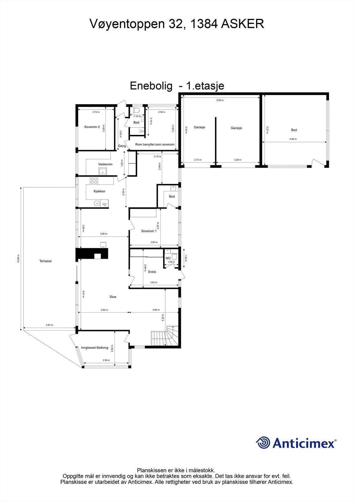 Plantegning - 1.etasje Galleribilde