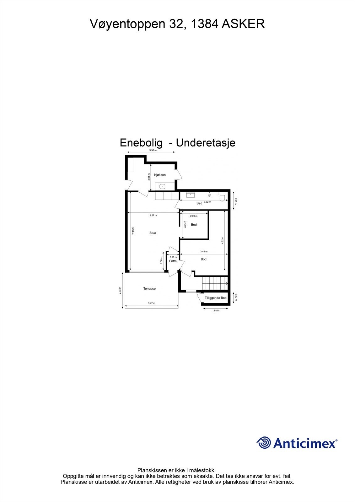 Plantegning - Underetasje Galleribilde