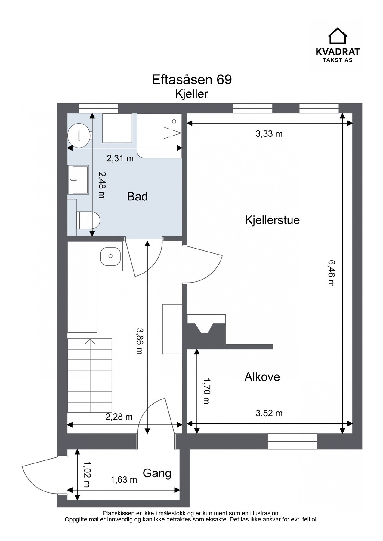 Planskisse kjeller. Galleribilde